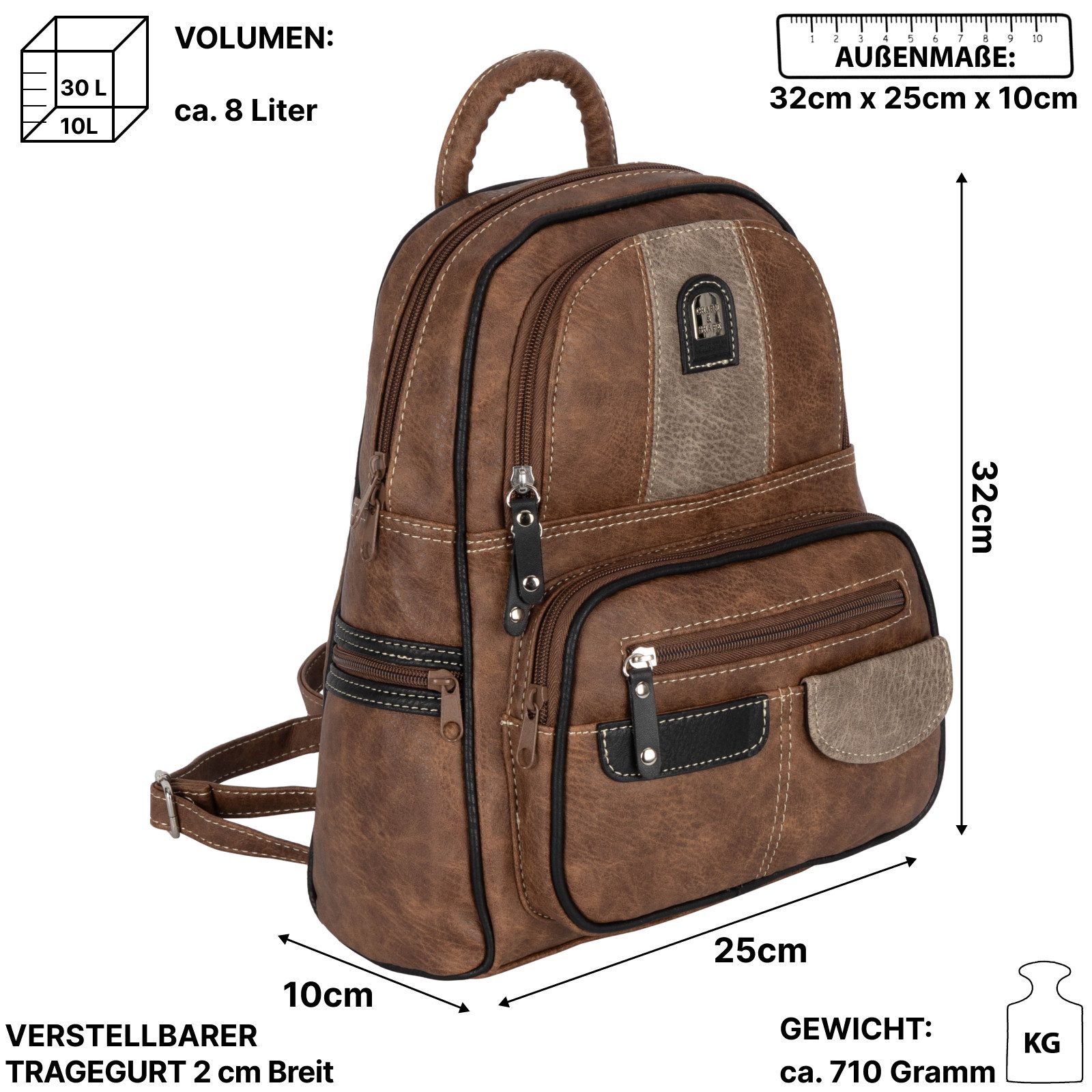 Rucksack Cityrucksack Damenrucksack Tagesrucksack Stadt Rucksack Bagpack