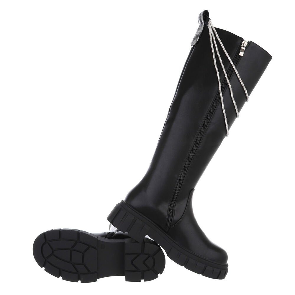 Ital-Design Damen Bikerschuhe Biker Plateaustiefel (84989791) günstig online kaufen