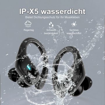 HYIEAR Bluetooth-Kopfhörer 5.3, kabellose Earbuds mit IPX5-Wasserfestigkeit. In-Ear-Kopfhörer (Siri, Bluetooth, Regen- und schmutzabweisend. Smart Touch, geringer Stromverbrauch)