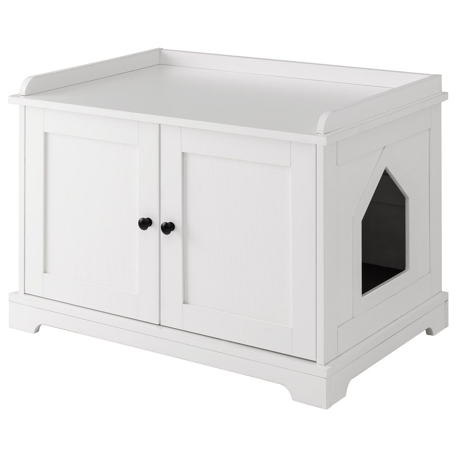KOMFOTTEU Tierhaus Katzentoilette, mit Trennwand, verstecktes Katzenmöbel