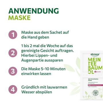 alkmene Gesichtsmaske 10x Anti Unreinheiten Maske - 100% bestätigen Pickel Reduktion - vegan, 5-tlg.