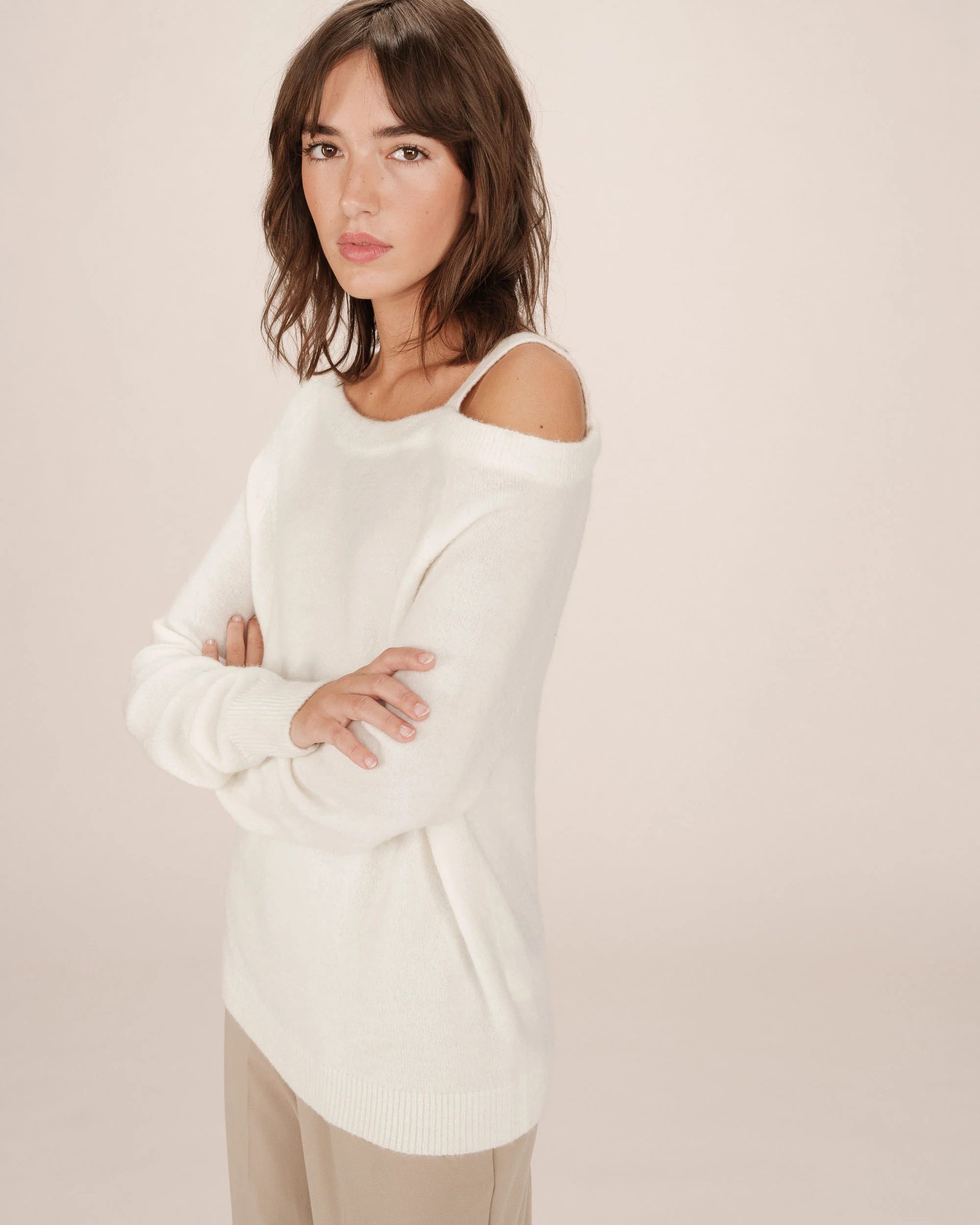 Grace & Mila Strickpullover Asymmetrical sweater SAMANTHA ? Off-Shoulder Pullover Damen