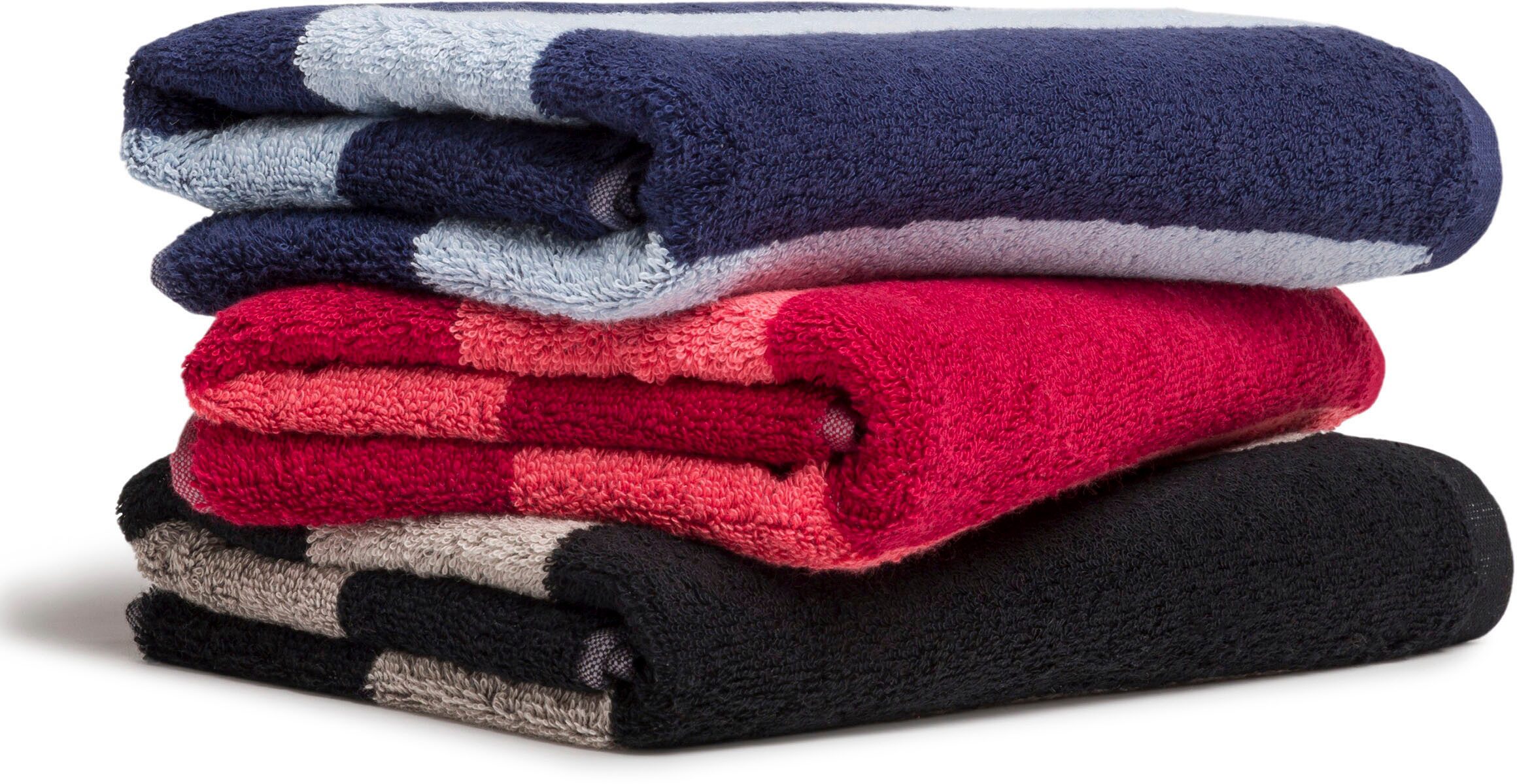 Möve Handtücher Block Streifen, Walkfrottier (1-St), Handtuch mit Blockstreifen, 100% Premium Baumwolle, Made in Germany