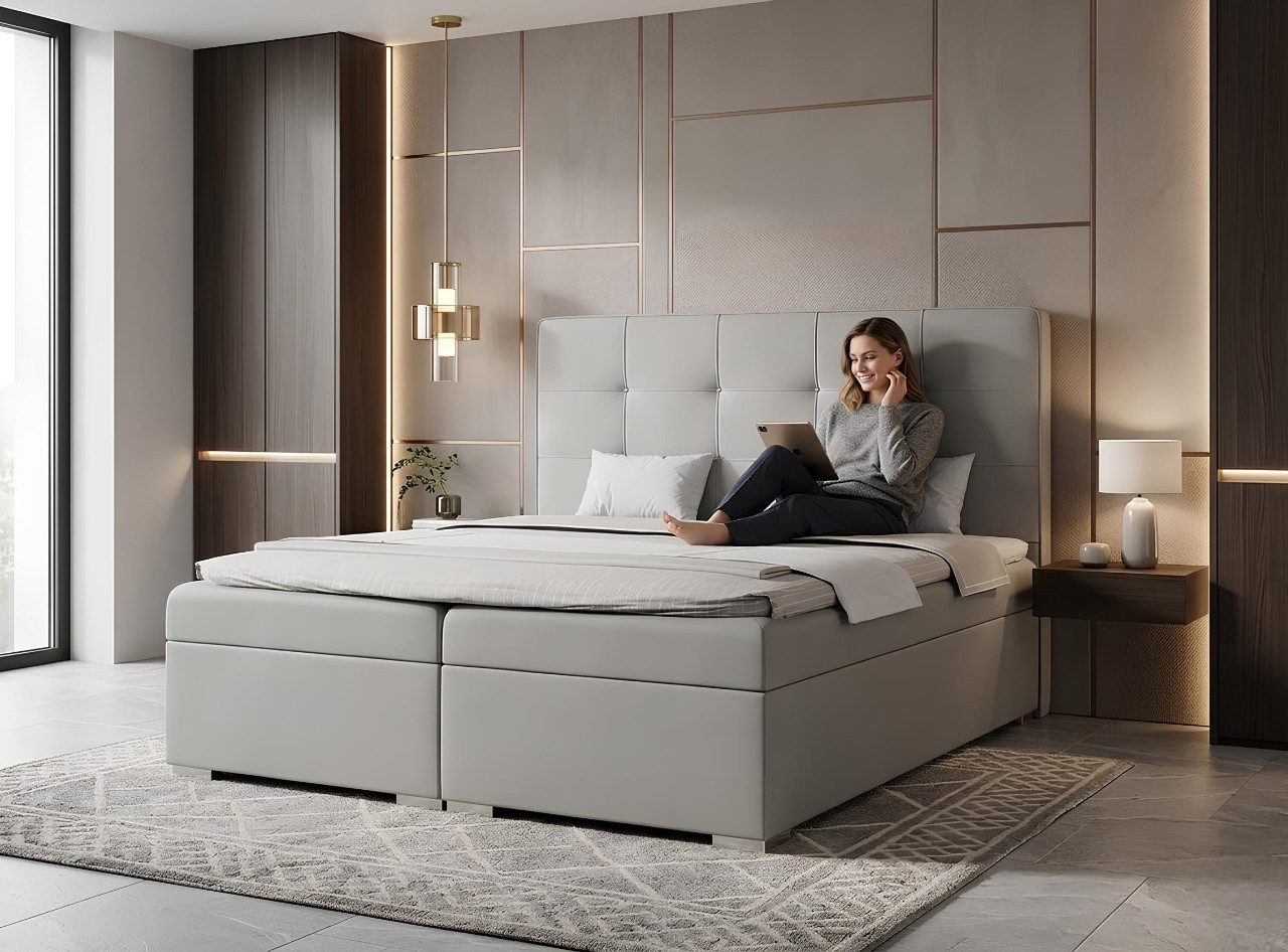 JVmoebel Boxspringbett Modern Designer Chesterfield Boxspringbett Doppelbett Sofort (1-St., Bett), Made in Europa