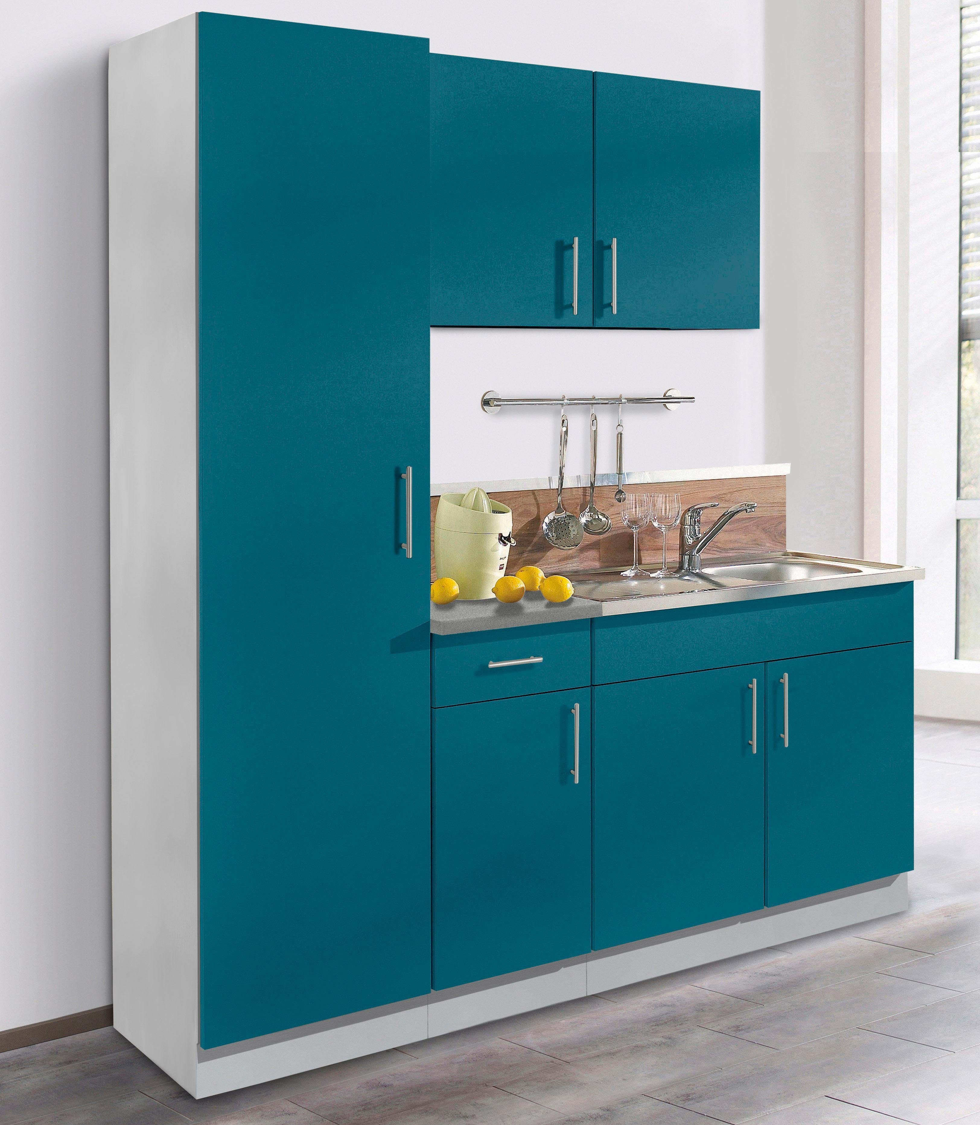 wiho Küchen Küche Kiel, Breite 190 cm mit 28 mm starker Arbeitsplatte, Tief günstig online kaufen