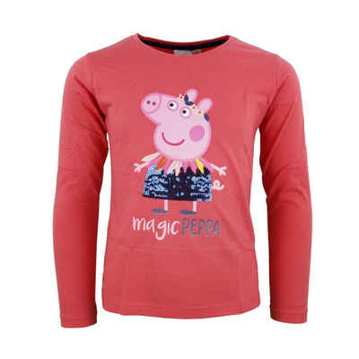 Peppa Pig Langarmshirt »Peppa Wutz Mädchen Kinder Shirt« Gr. 98 bis 128, 100% Baumwolle