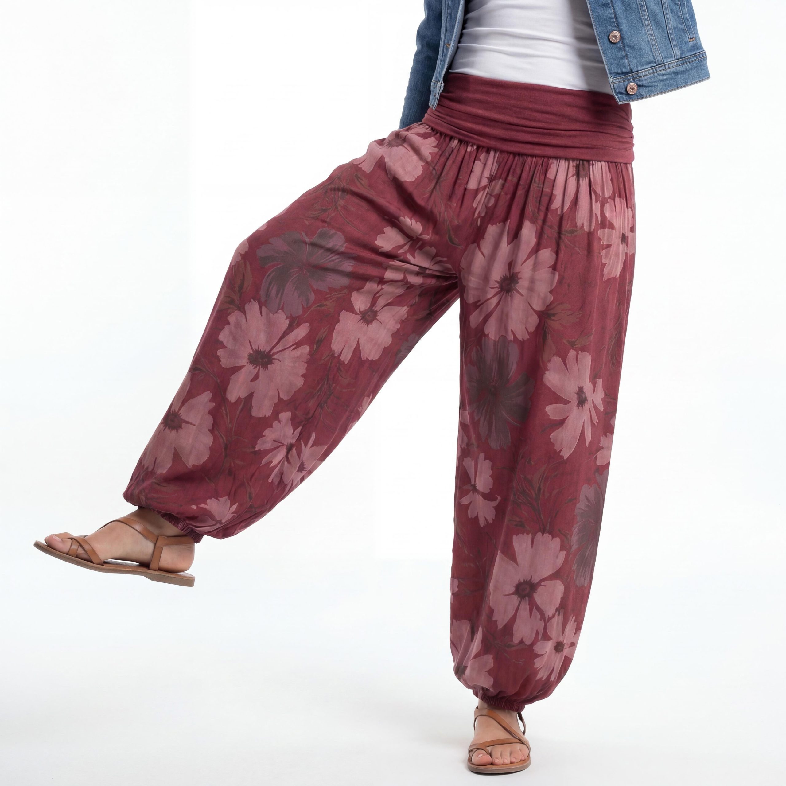 OriginalYou Haremshose Sommerhose luftig und leichte Pumphose für Damen mit elastischem Bund, sommerliches Design, Middle Waist