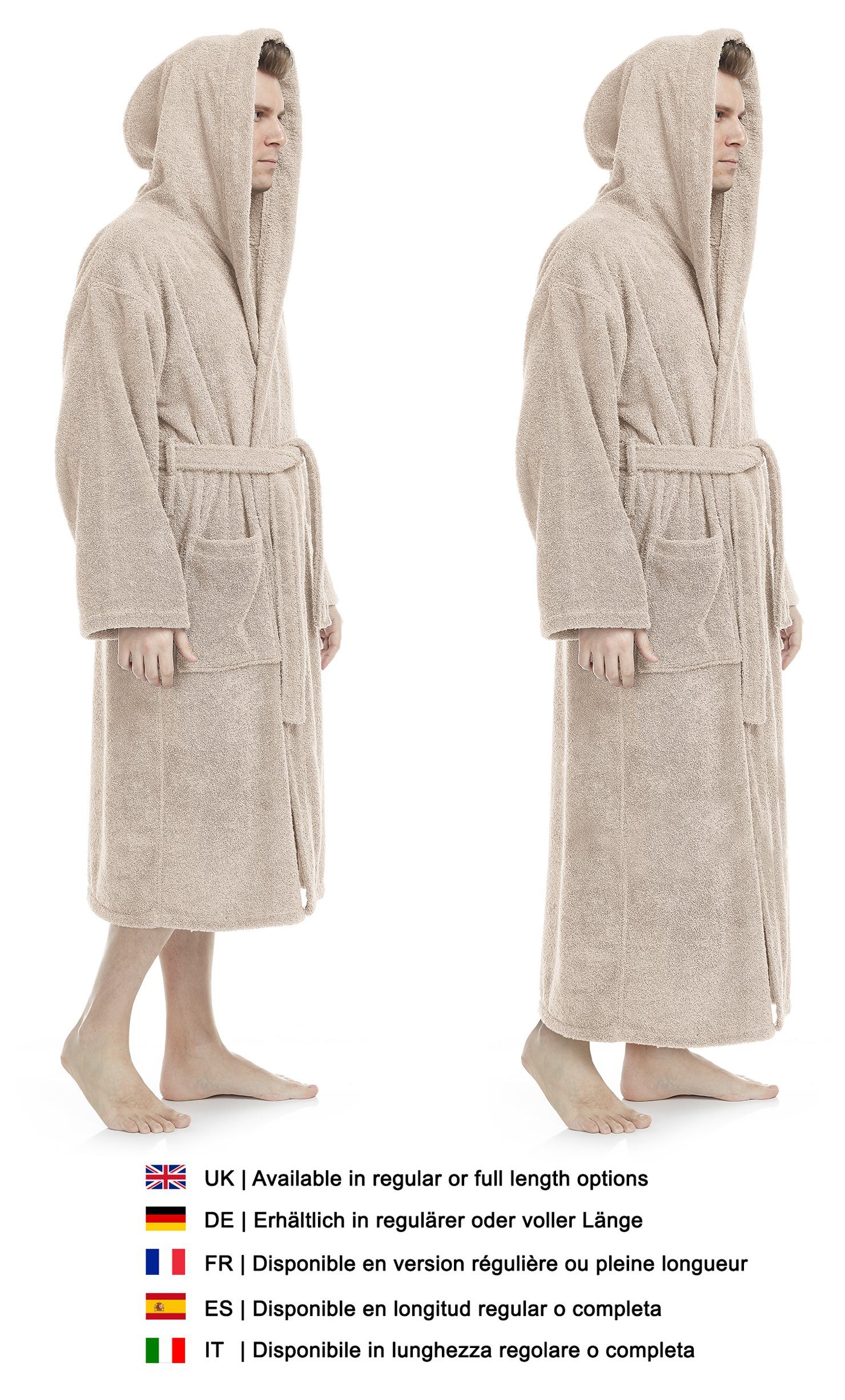 Arus Herrenbademantel Astrom aus Baumwoll-Frottee, Reisebademantel, Saunama günstig online kaufen