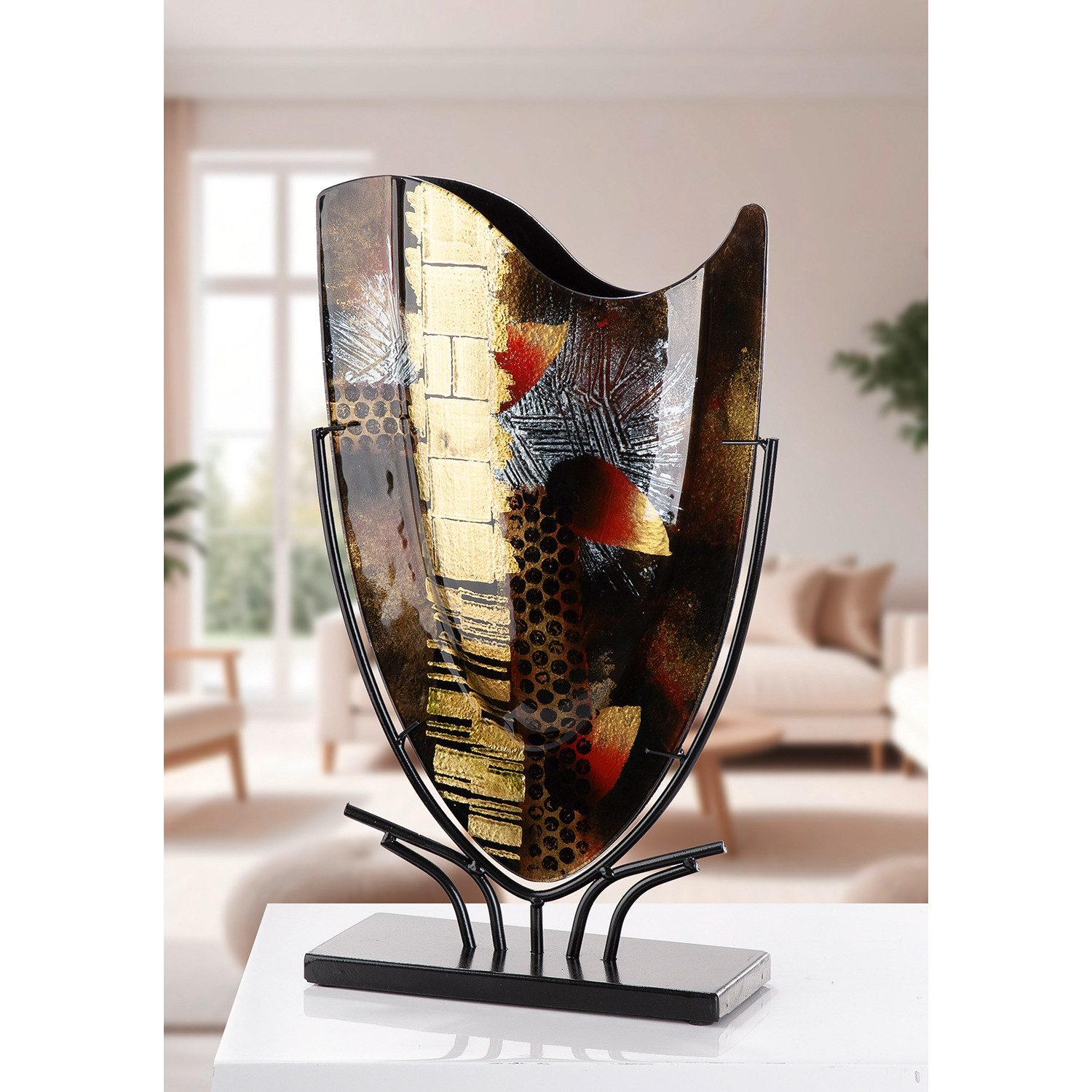 GILDE Bodenvase Dixion (1 St), Innenwände sind handbemalt, nicht wasserdicht