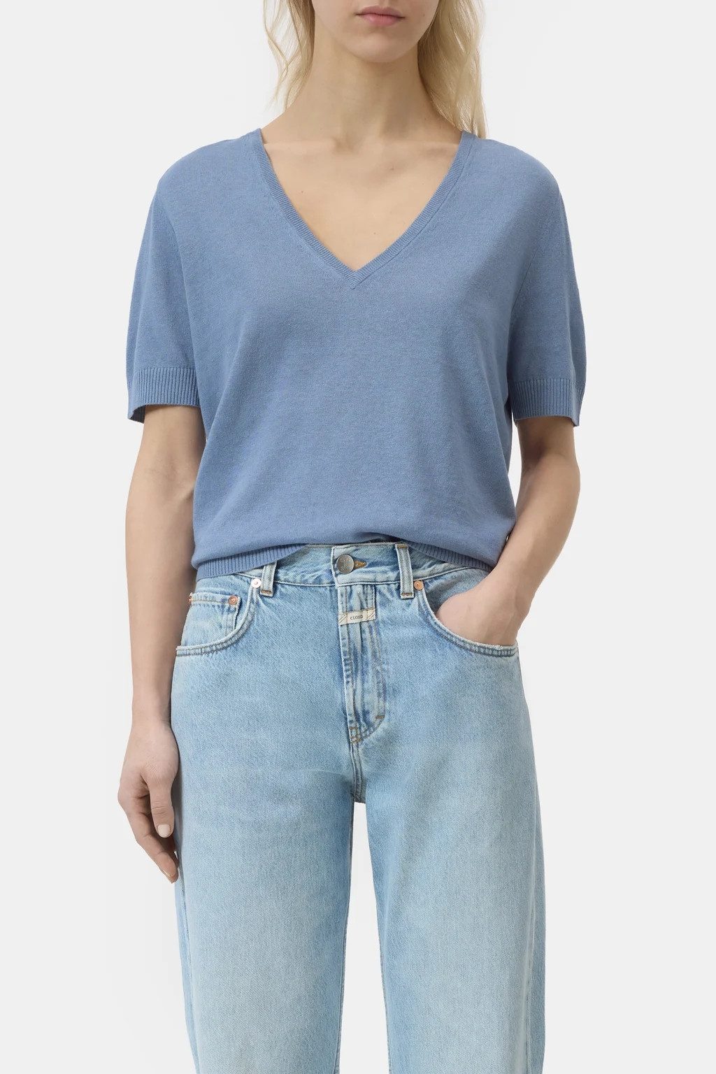 CLOSED Strickpullover V-neck short sleeve