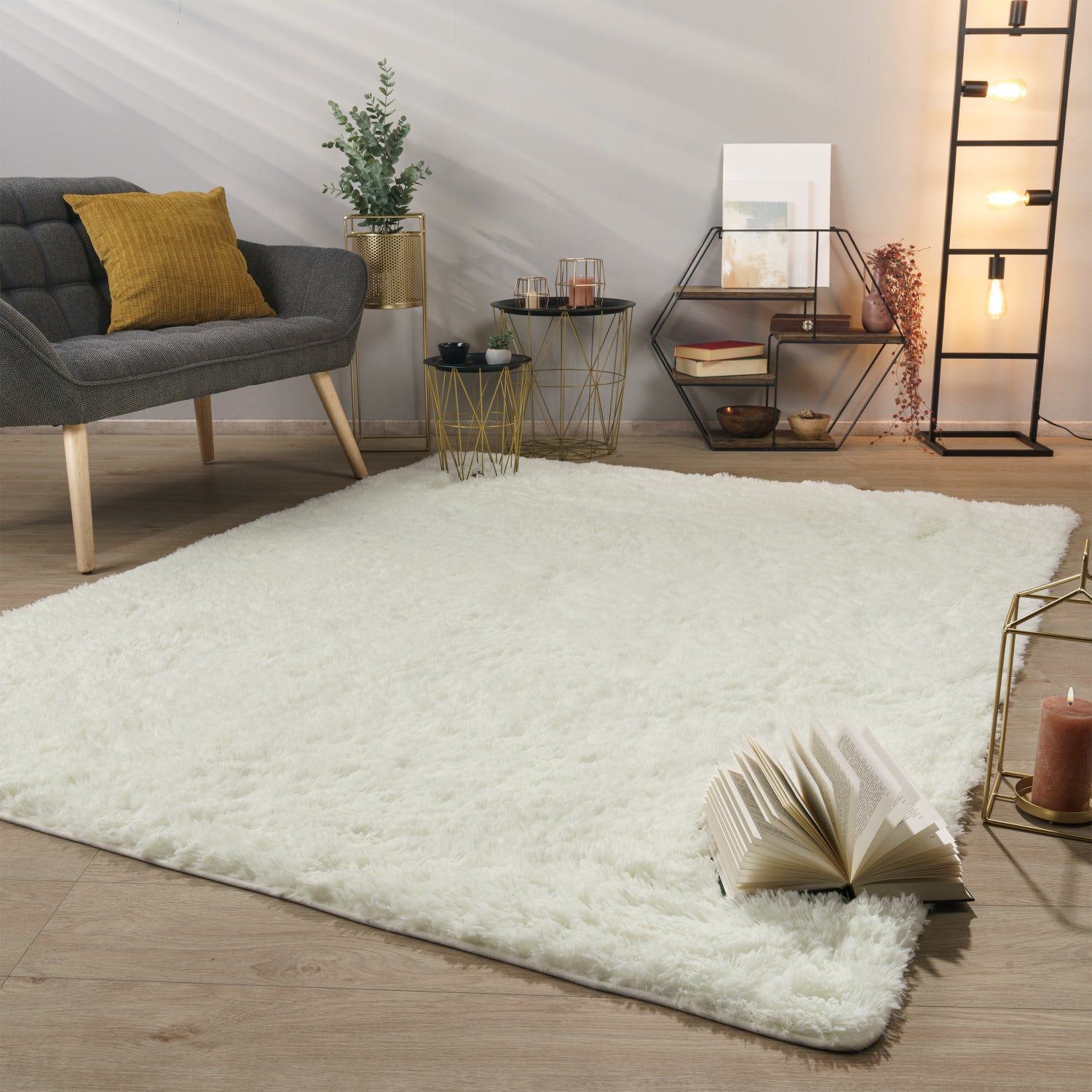 TT Home Teppich, Rechteckig, Höhe: 37 mm, Teppich Wohnzimmer Hochflor Langf günstig online kaufen