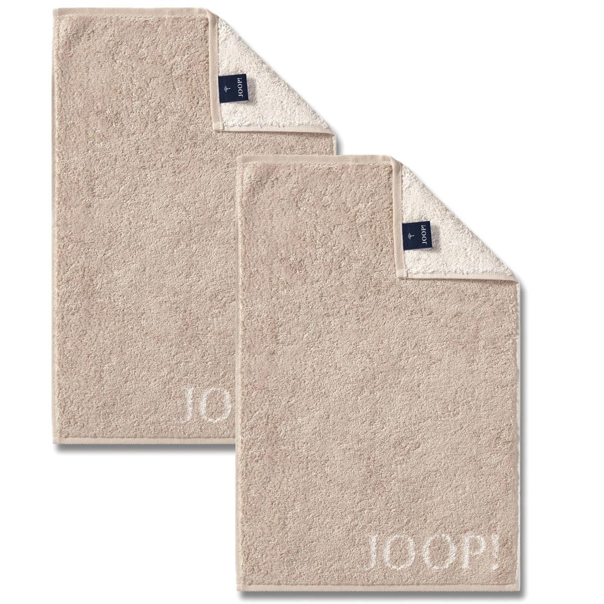 JOOP! Handtuch 2 Stück Joop! Gästetuch Classic Sand Beige 1600-30 30x50, Walkfrottier, 100% Baumwolle