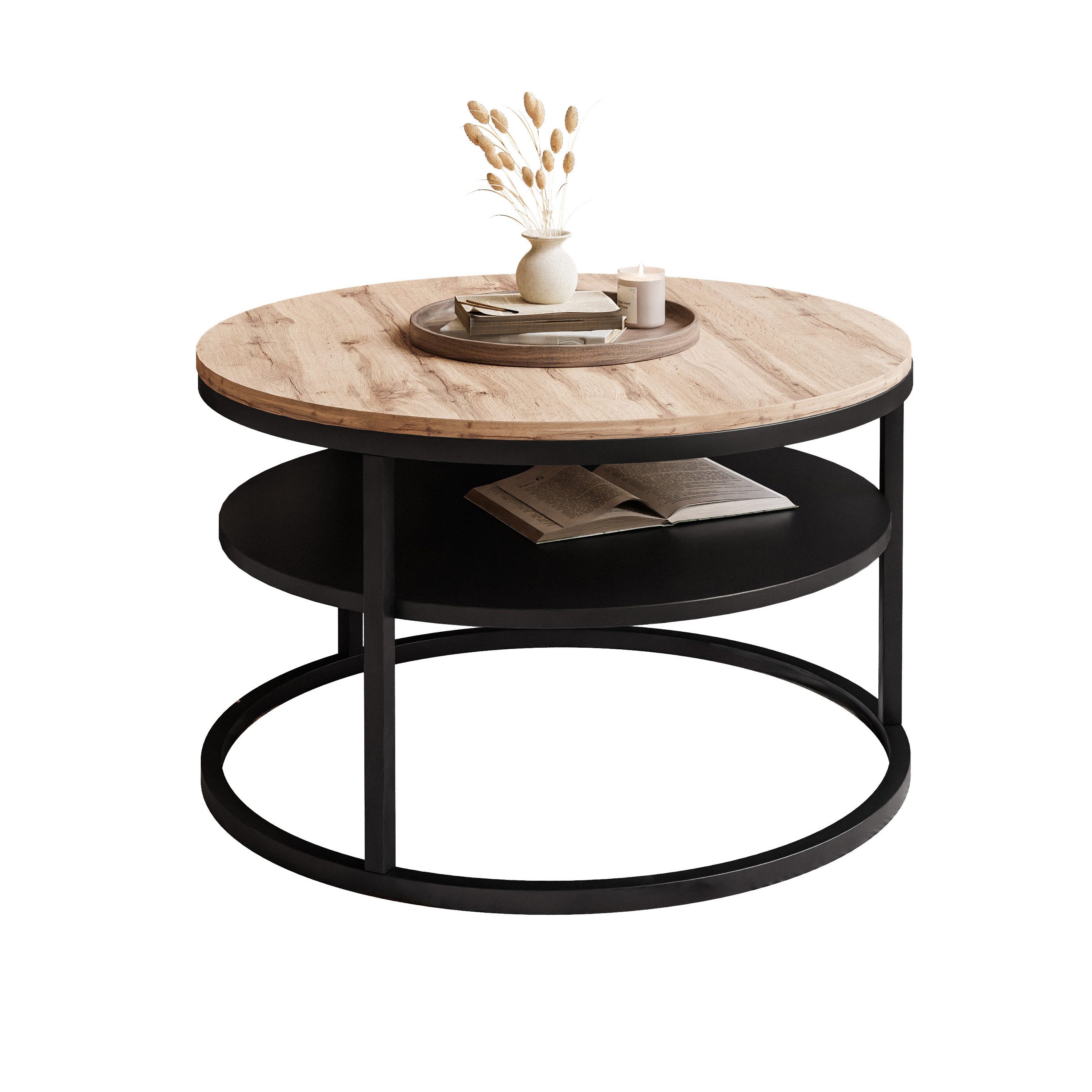 Lookway Couchtisch CIRI SLIM LOFT mit Ablage (1 Tisch), Durchmesser: ⌀ 60 cm, Höhe: 42 cm – Bild 5 von 5