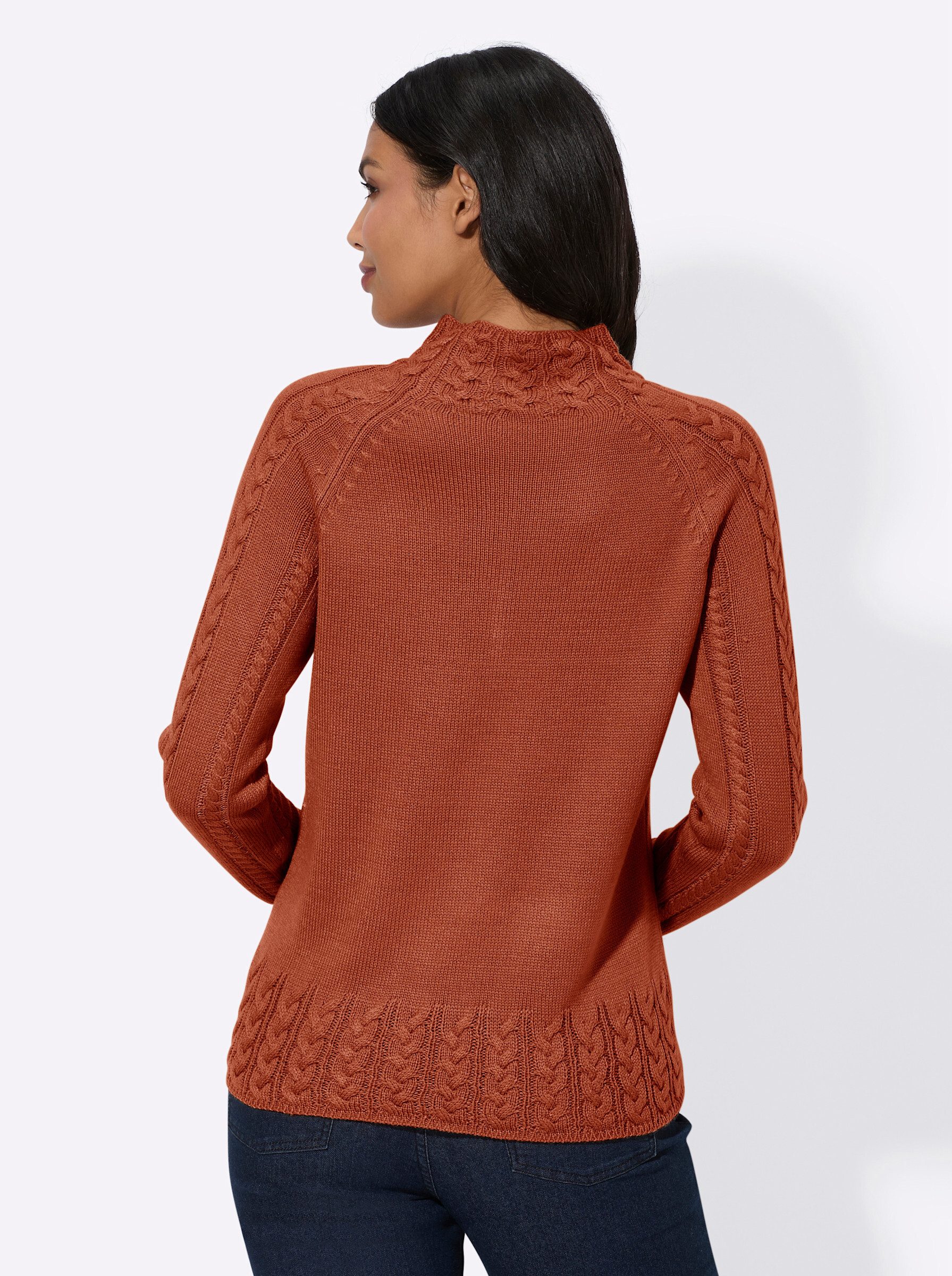 Sieh an! Strickpullover Stehkragen-Pullover Langarm Jersey günstig online kaufen