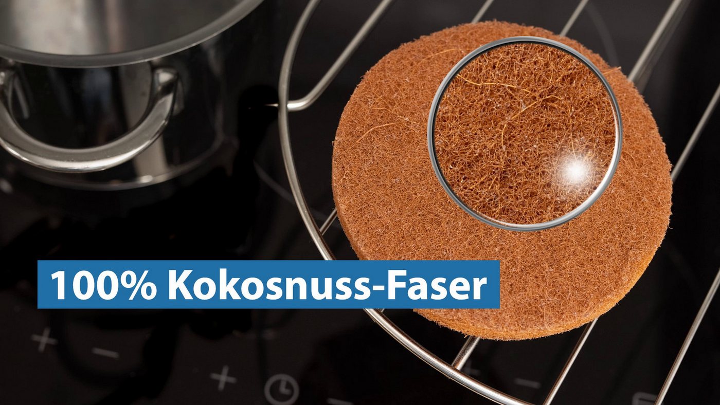 Thumbnail - Das Blaue Wunder® KOKOS Reinigungspads Reinigungstücher (10er-Set, 100%-iges Naturprodukt, nachhaltig, waschbar, gründli...