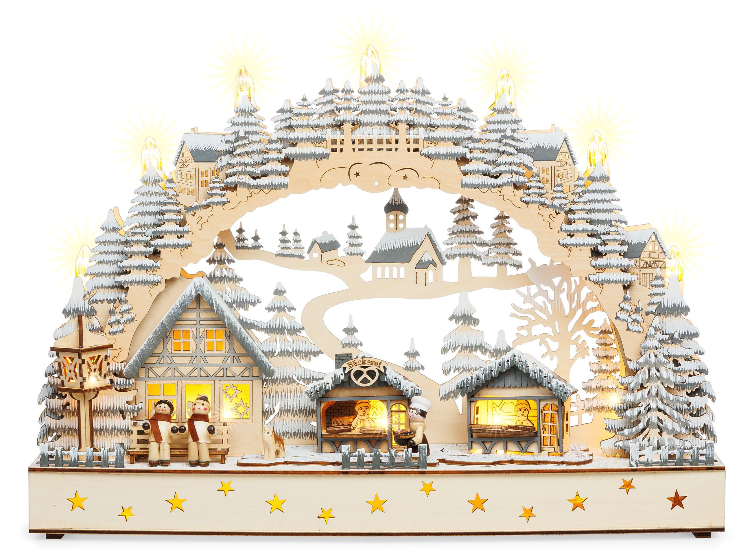 SIKORA Schwibbogen LB100 beleuchteter LED Lichterbogen Deko aus Holz Winter günstig online kaufen