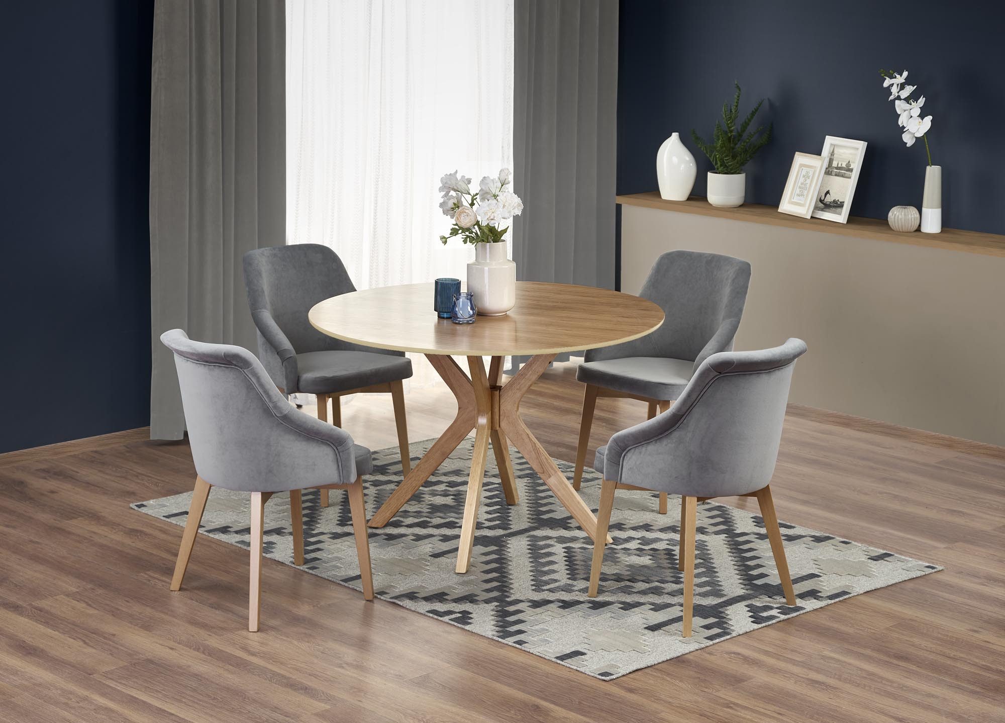 designimpex Esstisch Esstisch HAN-111 Eiche Natur Massivholz Tisch Echtholz günstig online kaufen