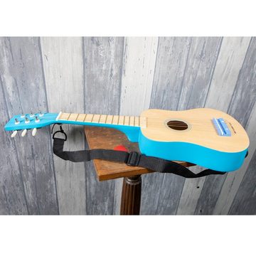 New Classic Toys® Kindergitarre Gitarre NATUR/BLAU Kindergitarre