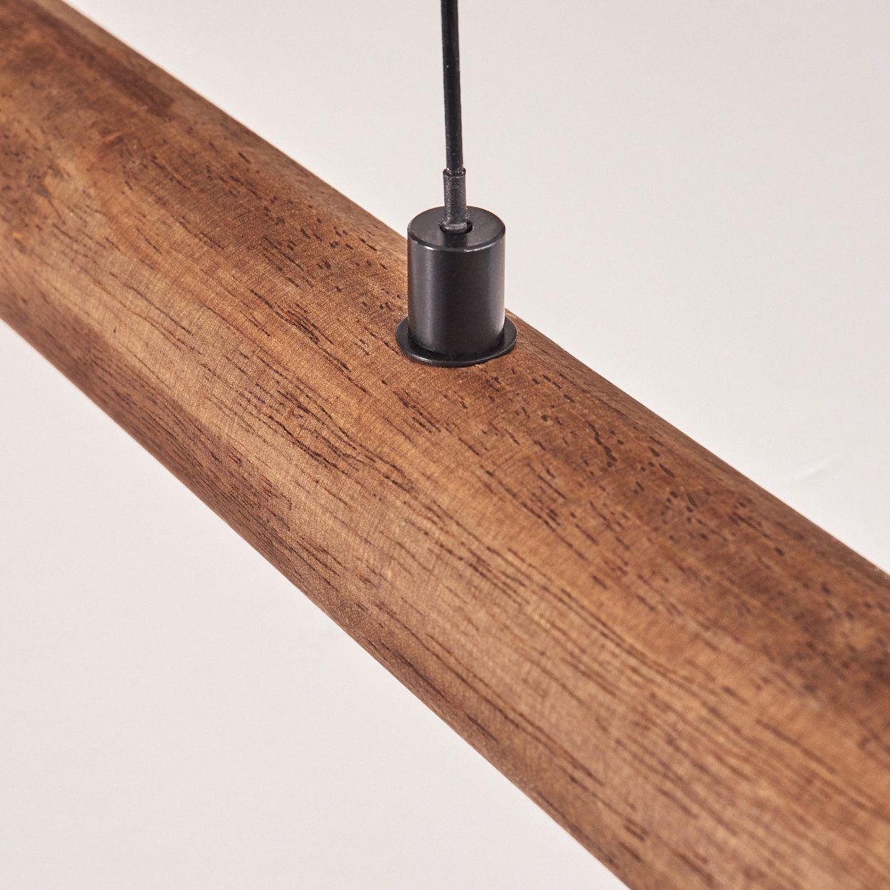 hofstein Pendelleuchte dimmbare Hängelampe aus Metall/Holz/Kunststoff in Schwarz/Dunkelbraun, LED wechselbar, 3000-6000 Kelvin, skandinavisches Design, Touchdimmer, LED 24 Watt, 2550 Lumen