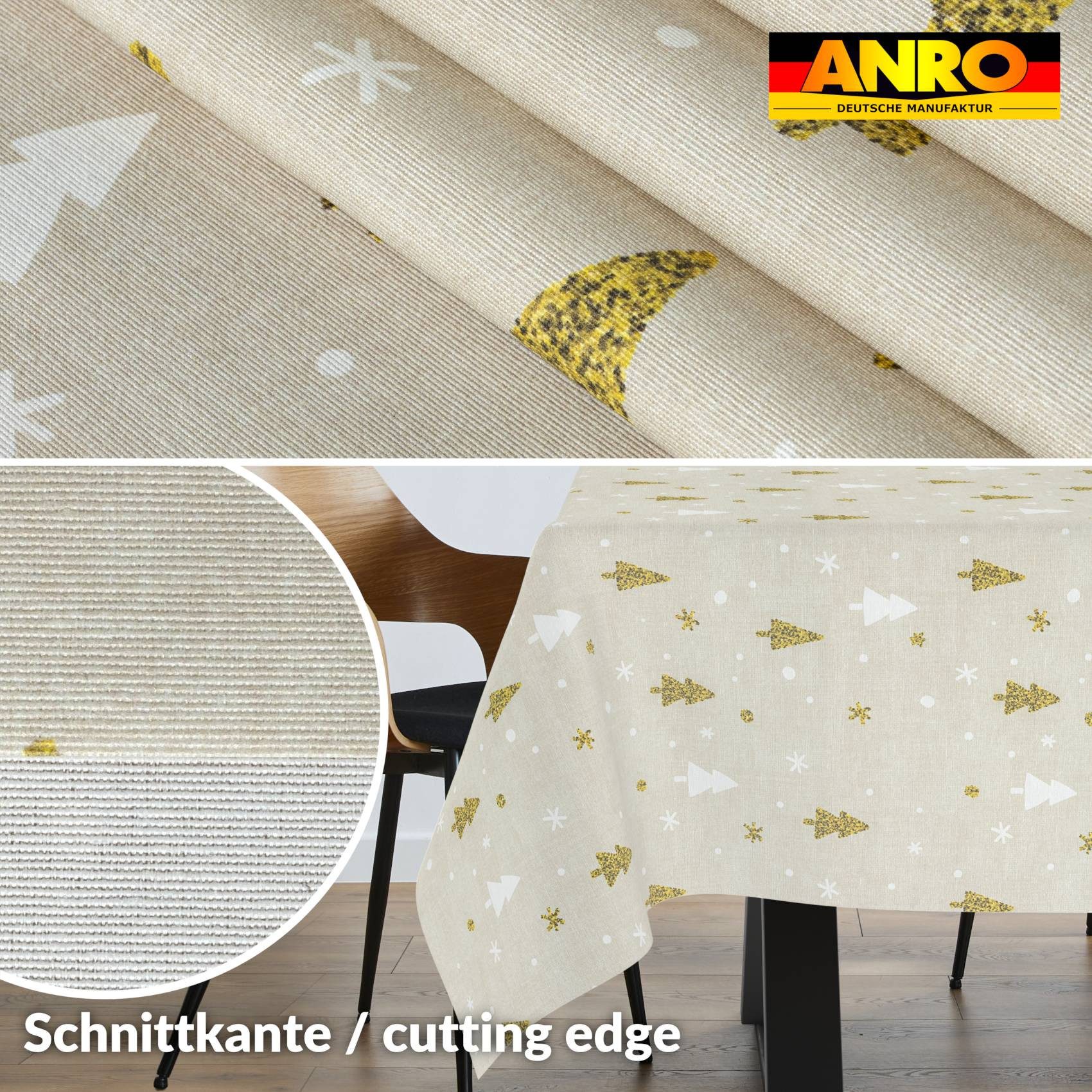 ANRO Tischdecke pflegeleicht Weihnachten Tischtuch Christmas günstig online kaufen