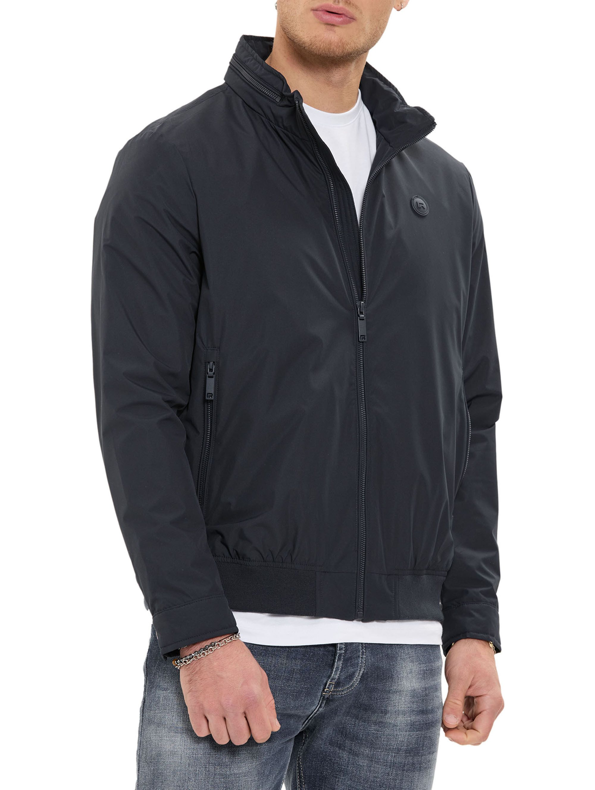 RedBridge Sommerjacke mit Stehkragen und versteckter Kapuze Übergangsjacke Casual Stehkragen mit integrierter Kapuze, seitliche Eingrifftaschen – Bild 2 von 5