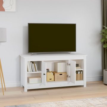 furnicato TV-Schrank Weiß 103x36,5x52 cm Massivholz Kiefer