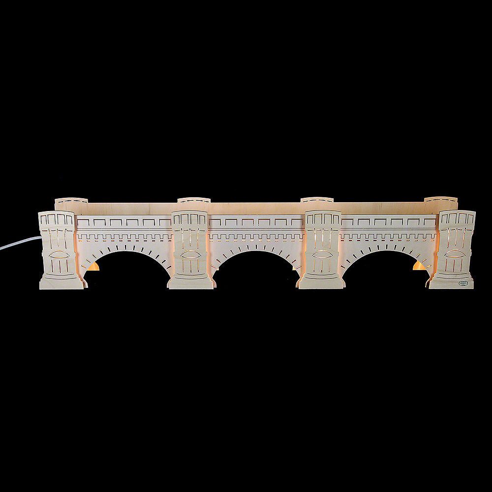 Tietze Erzgebirgsdesign Schwibbogen Schwibbogenerhöhung Augustusbrücke (72x13x11,5cm) von Tietze Erzgebirg