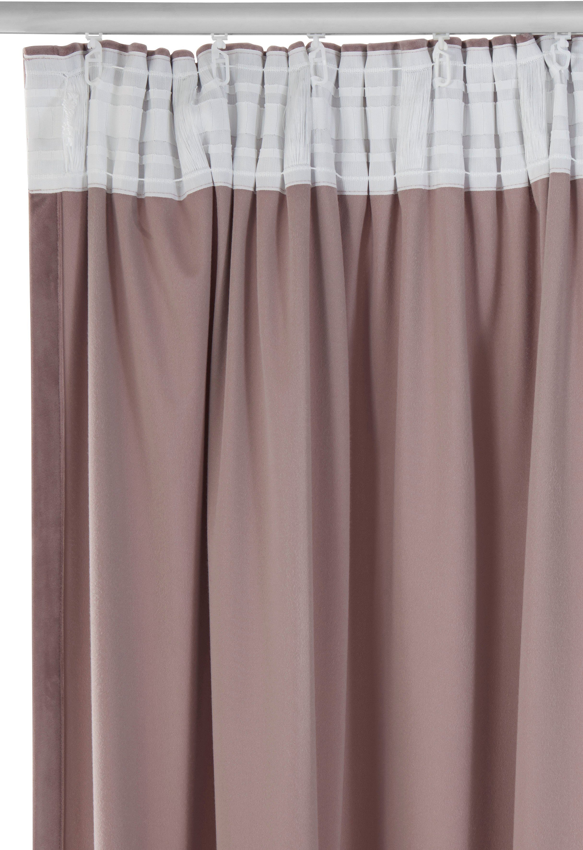 St), blickdicht, Multifunktionsband Samt Gercke, Lena Home LeGer (1 blickdicht, Polyester, gewebt, Größen mauve by Vorhang Ladina, verschiedene