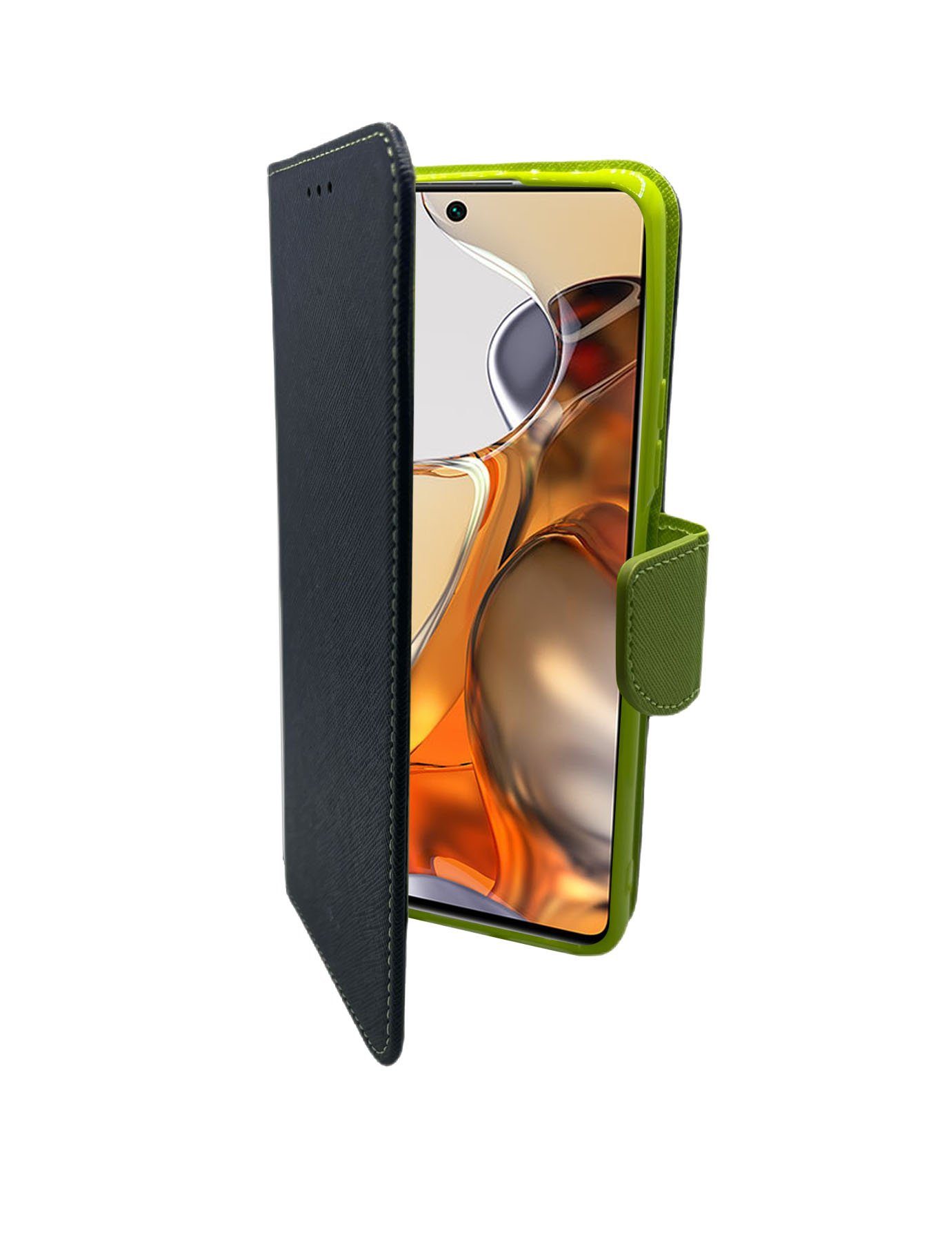 cofi1453 Handyhülle Buch Tasche "Fancy" für XIAOMI 11T Blau, Kunstleder Schutzhülle Handy Wallet Case Cover mit Kartenfächern, Stan