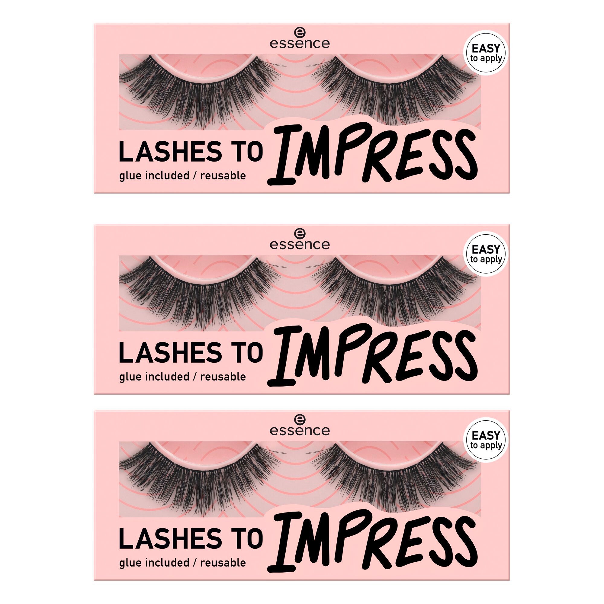 Essence Bandwimpern LASHES TO IMPRESS, Set, 3 tlg.