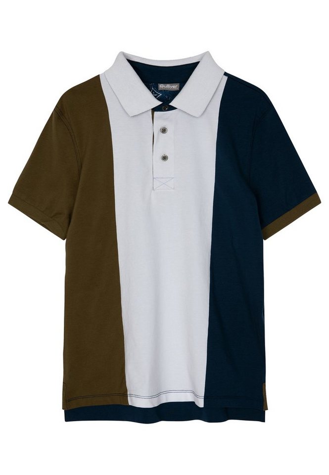 Colour-Blocking-Design trendigem mit ein echter Dank lässigem Gulliver Hingucker Poloshirt Color-Blocking-Print,
