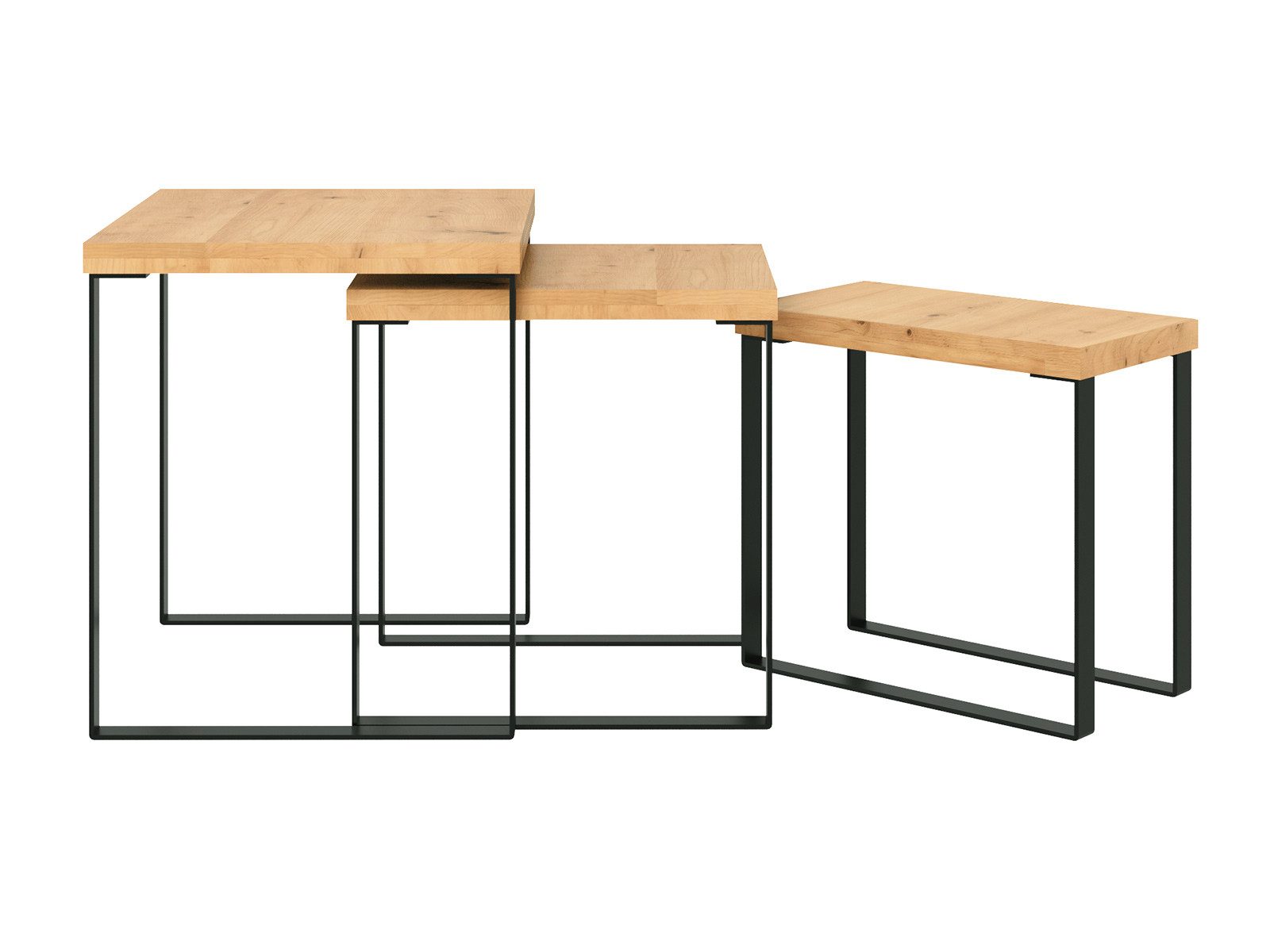 massivum Satztisch 3er Set Sydney Wildeiche Couchtisch