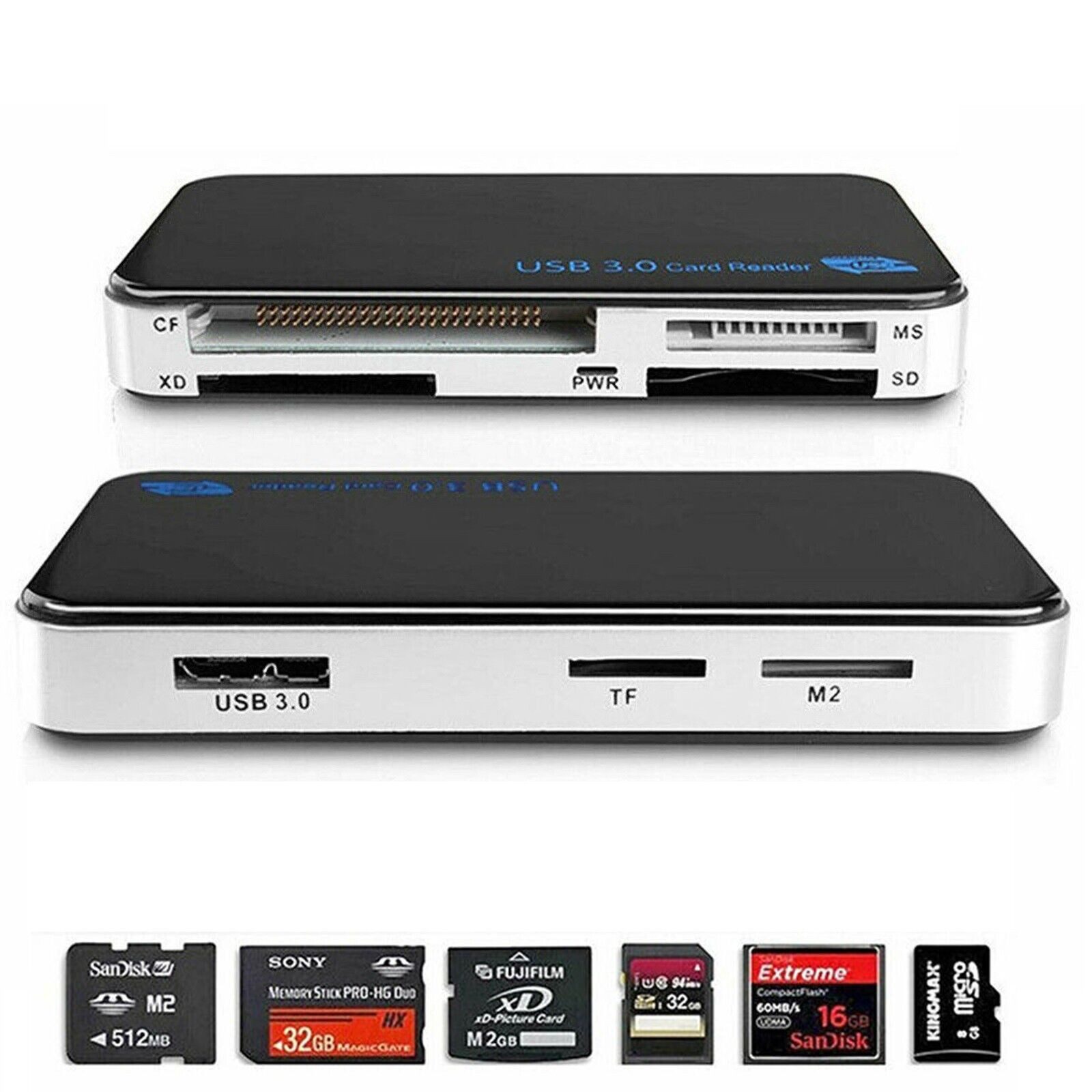 SpionProfi Speicherkartenleser USB 3.0 Kartenleser All in One Lesegerät Speicherkarte Compact Flash, All in One Usb Kartenleser für Speicherkarten aller Art