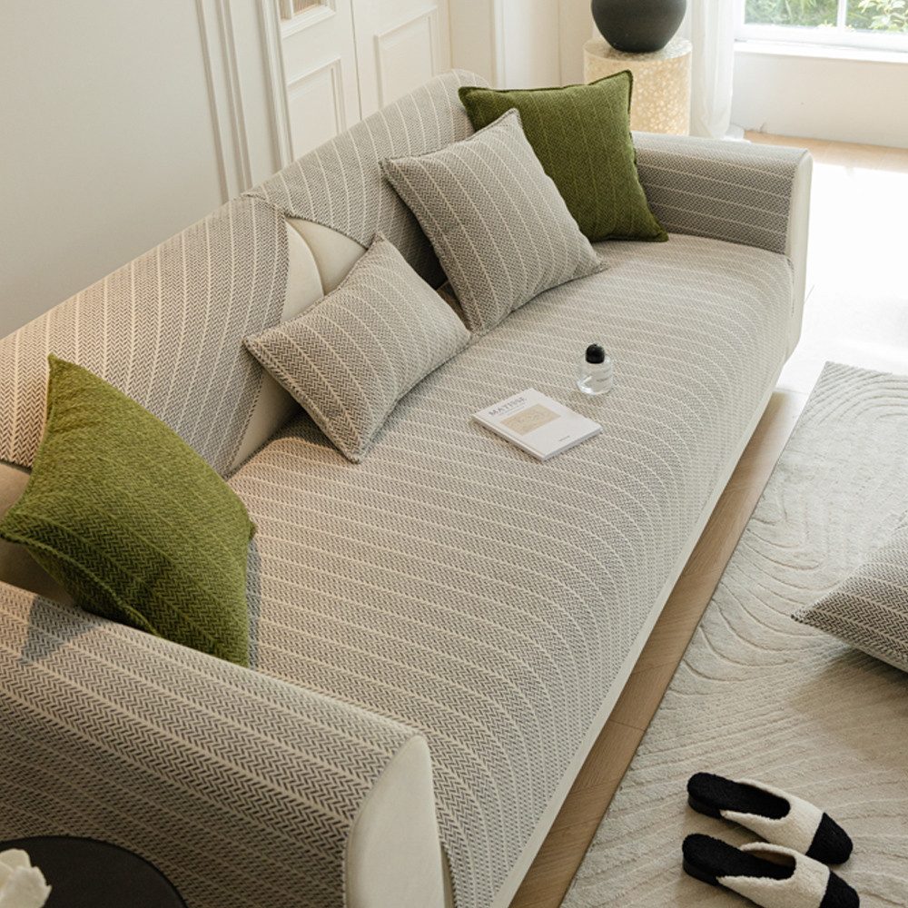 NUODWELL Sofabezug Chenille Sofabezug 1 2 3 4 Sitzer, rutschfest L Form Eck günstig online kaufen