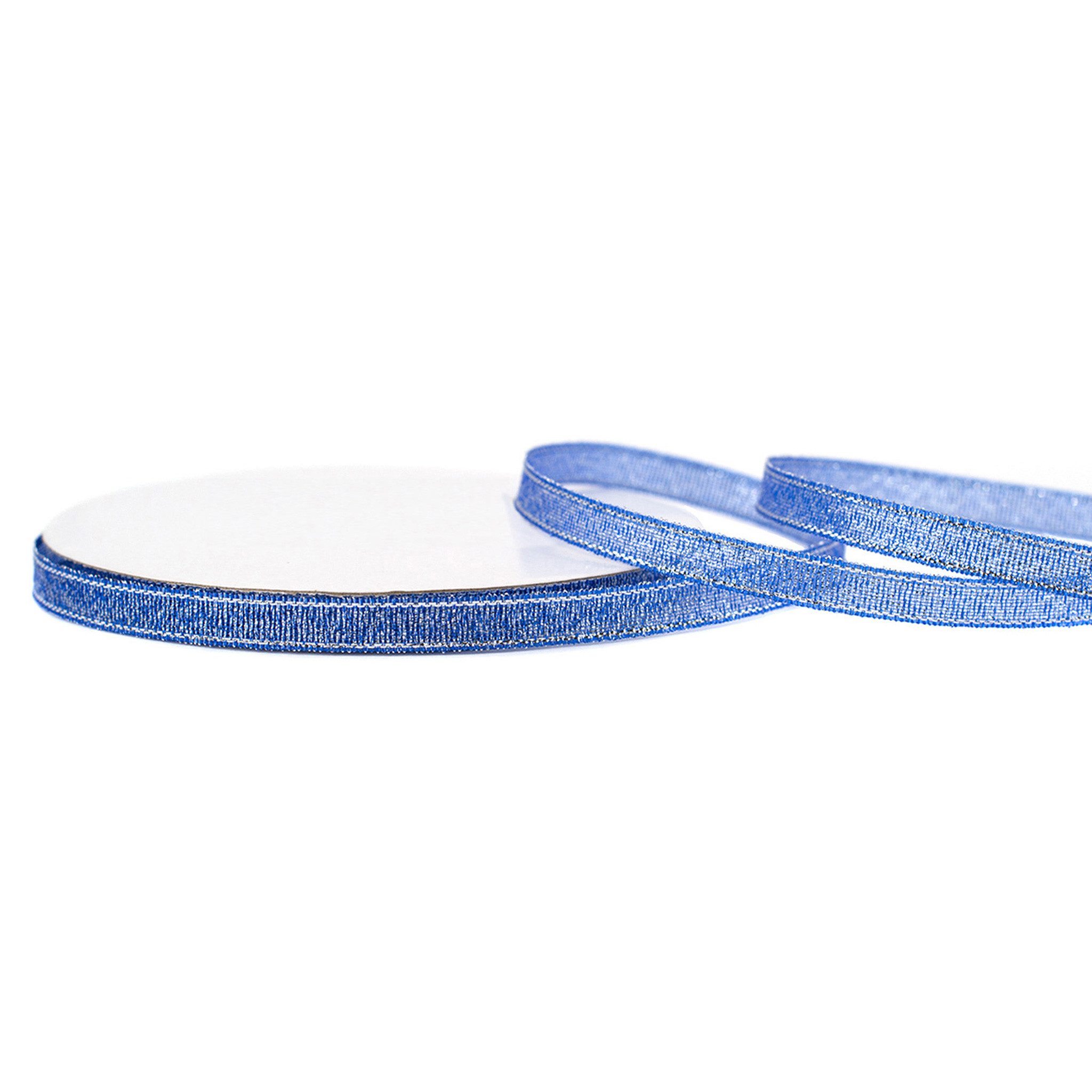 Creativery Geschenkband, Glitzerband 6mm x 32m Roll Blau / Silber