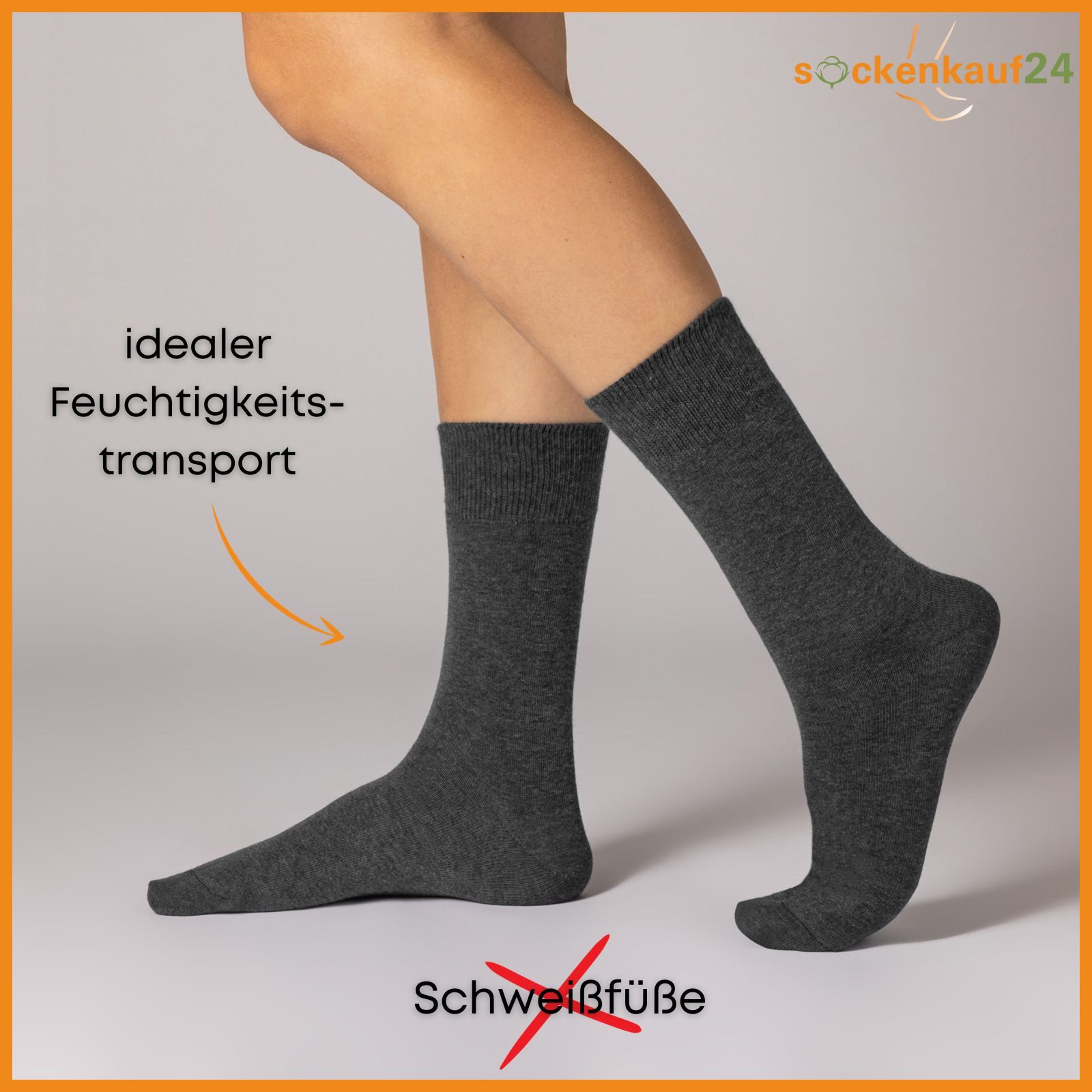 sockenkauf24 Basicsocken 6 oder 12 Paar Socken Damen & Herren Business Socken Baumwolle (Graumix, 6-Paar, 47-50) Komfortbund atmungsaktiv - Basicline 70203