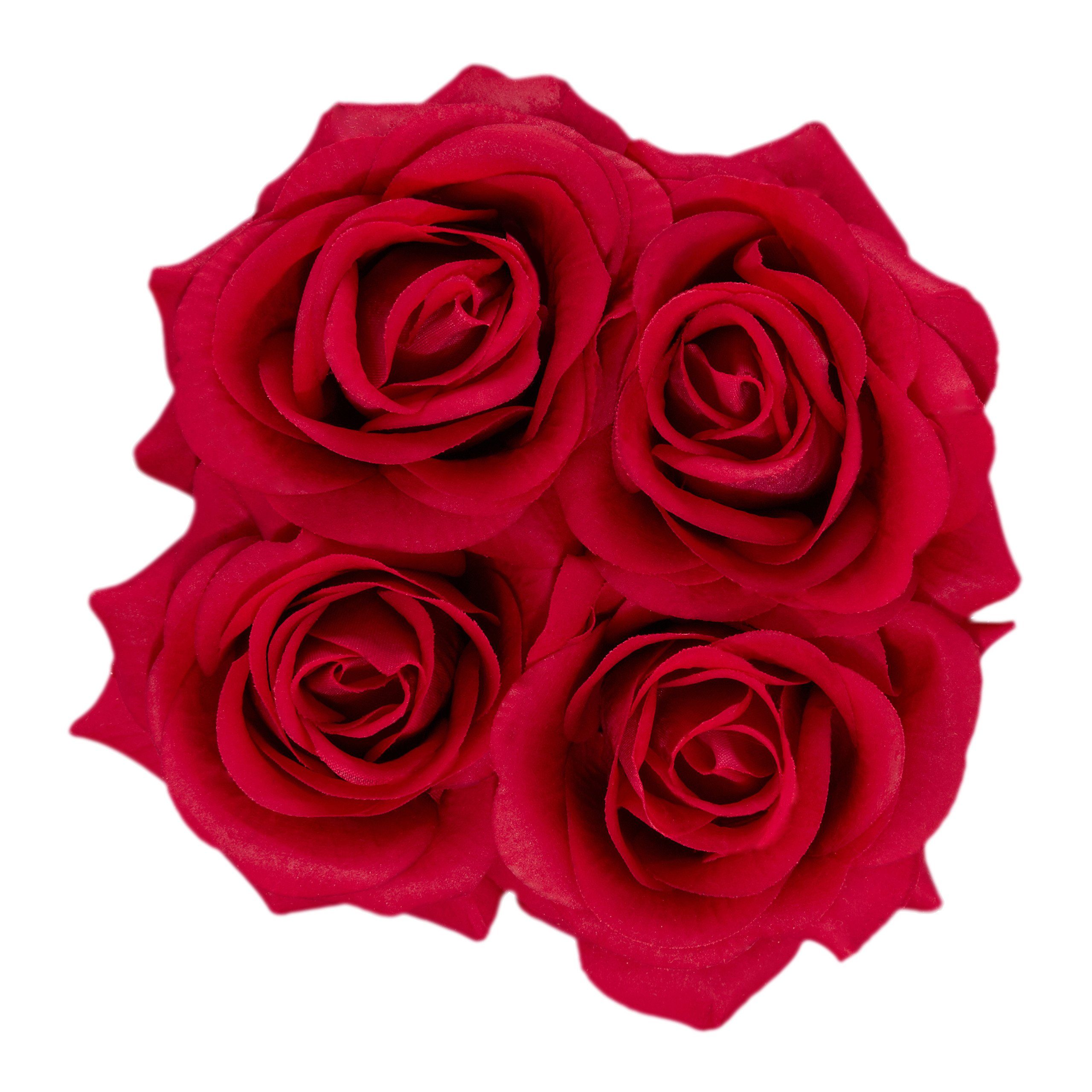 relaxdays Papierblumen Weiß rund Rosen, Rosenbox Rot Rot 4 Weiße
