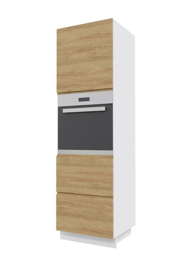 Feldmann-Wohnen Backofenumbauschrank Arezzo (1-St) 60x59x207cm grifflos lava - Pembroke (AZ-D14/RU/2R-356)