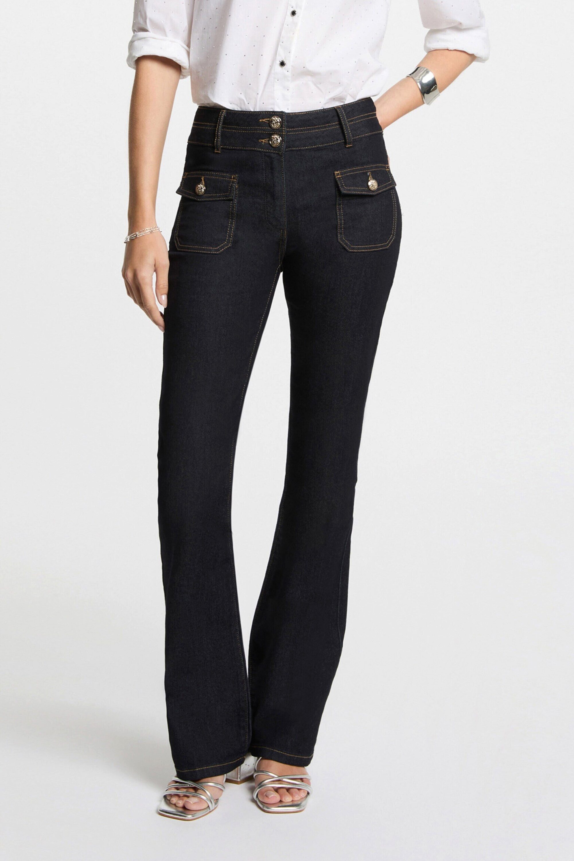 MORGAN Bootcut-Jeans 252-POLEN4 (1-tlg) Plain/ohne Details
