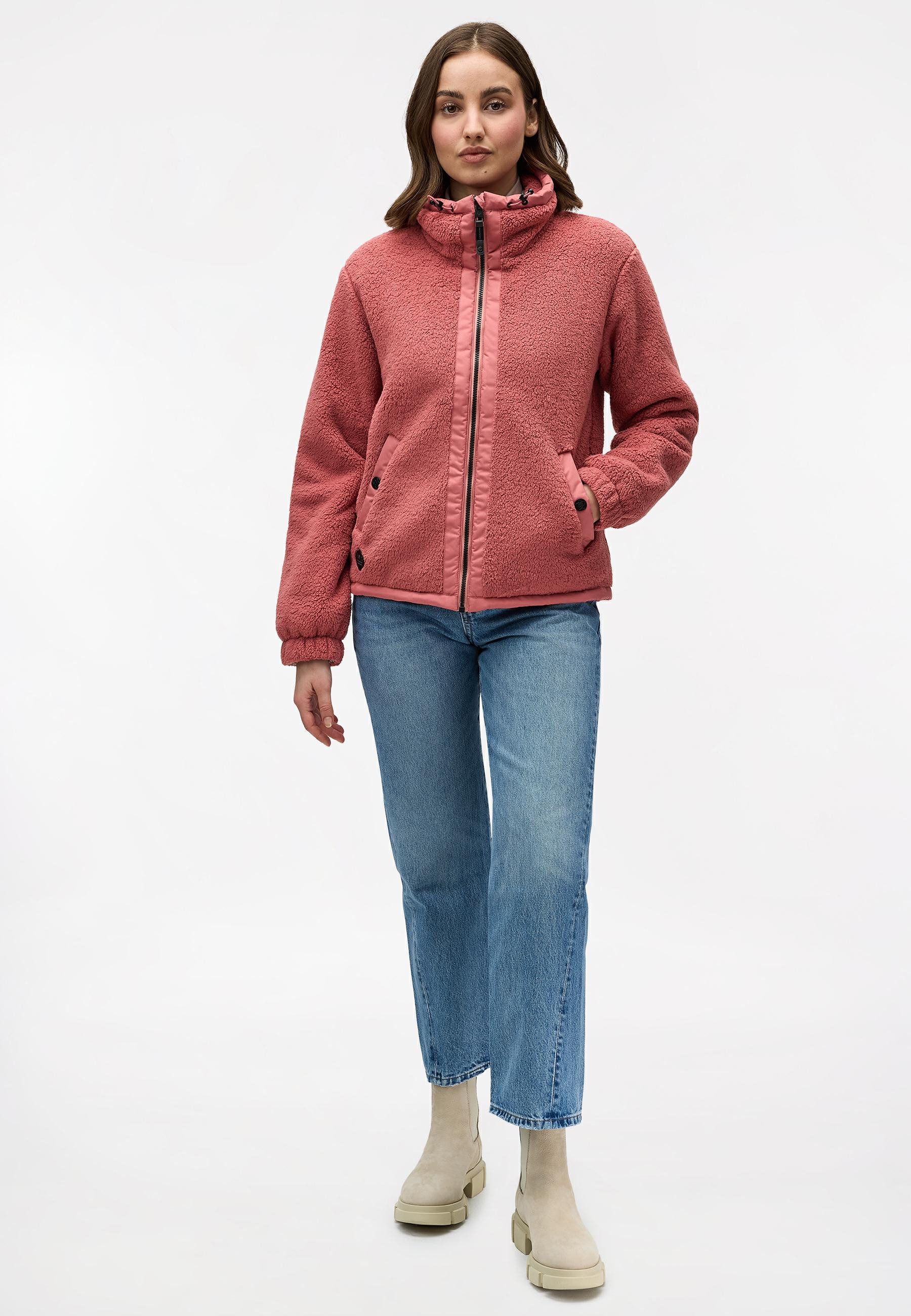 Ragwear Sweatjacke Nordicka Sportliche Kapuzenjacke mit Kunstleder-Elementen