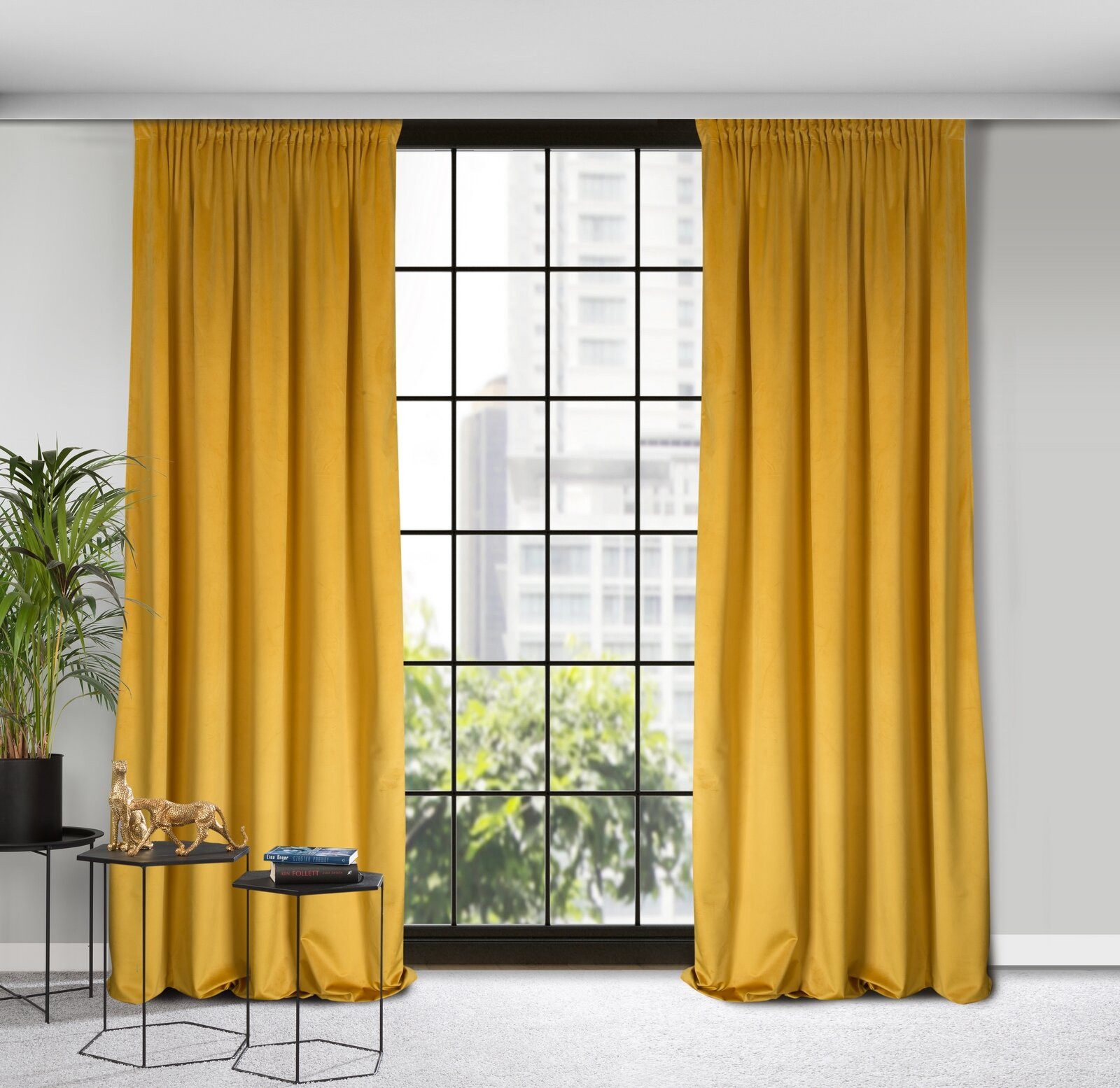 Design91 Vorhang Samtvorhänge 140x270 cm 135x300 cm (1 St), Kräuselband, blickdicht, Samt, Wohnzimmer Tunnelzug
