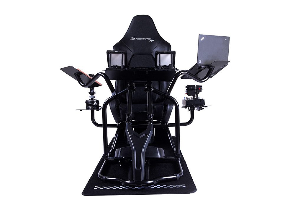 Speedmaster Simulator Cockpit Pro Sim Flight Cockpit SCHWARZ Flug Simulator Gaming-Controller (Kompatibel mit allen gängigen Lenkrädern und Pedalen)