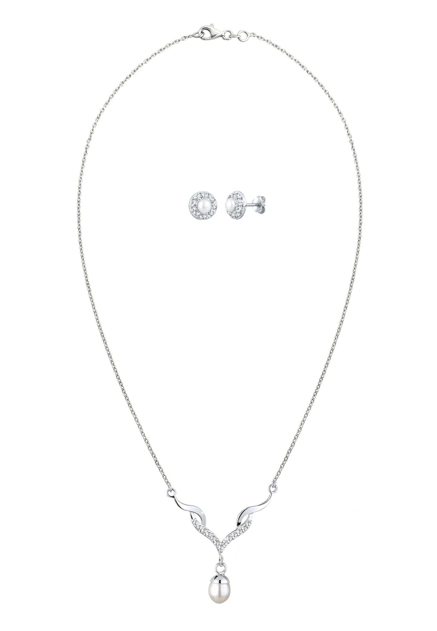 Elli Schmuckset mit Kristalle und Süßwasserzuchtperle günstig online kaufen
