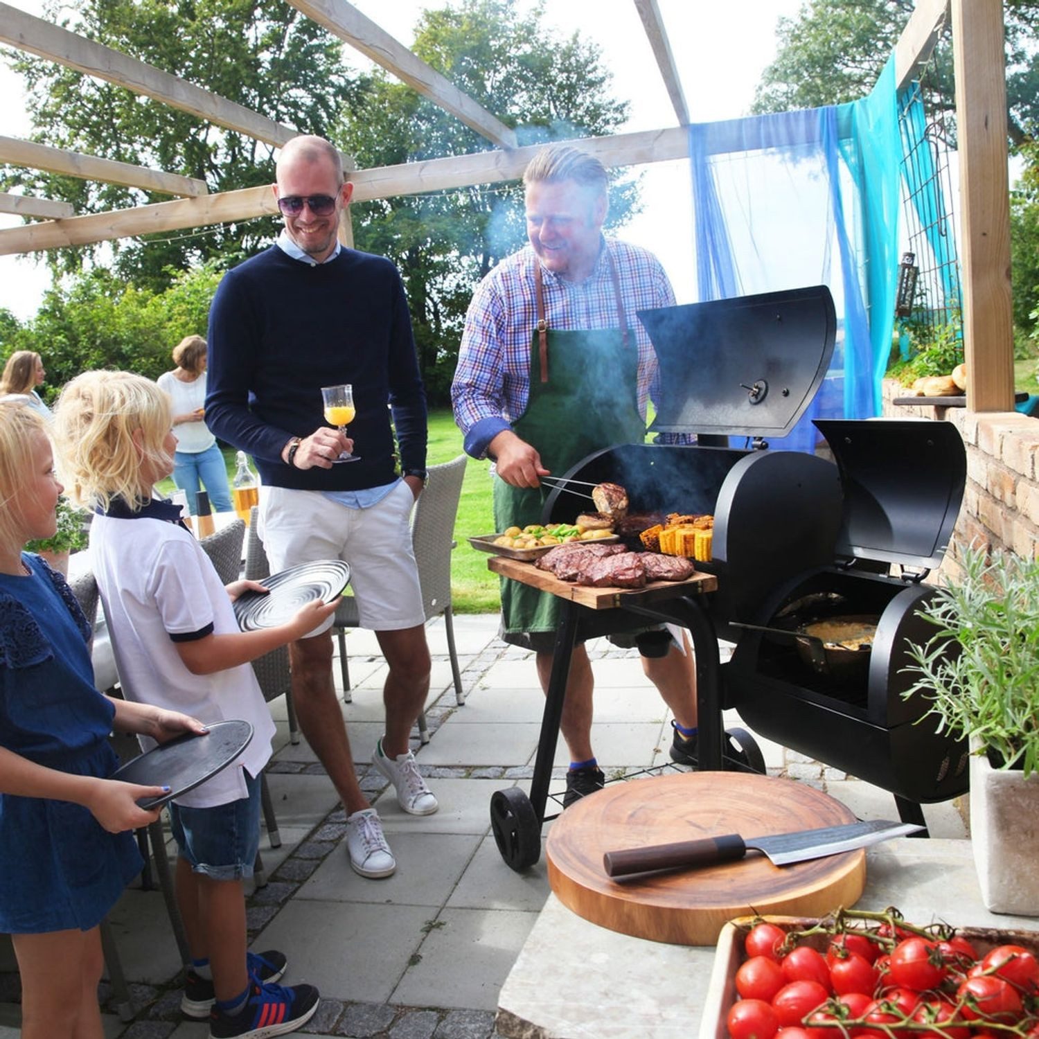 LANDMANN Grillkamin Smoker Vinson 200 BBQ-Smoker 16 Zoll Grill Räucherofen Räuchergrill