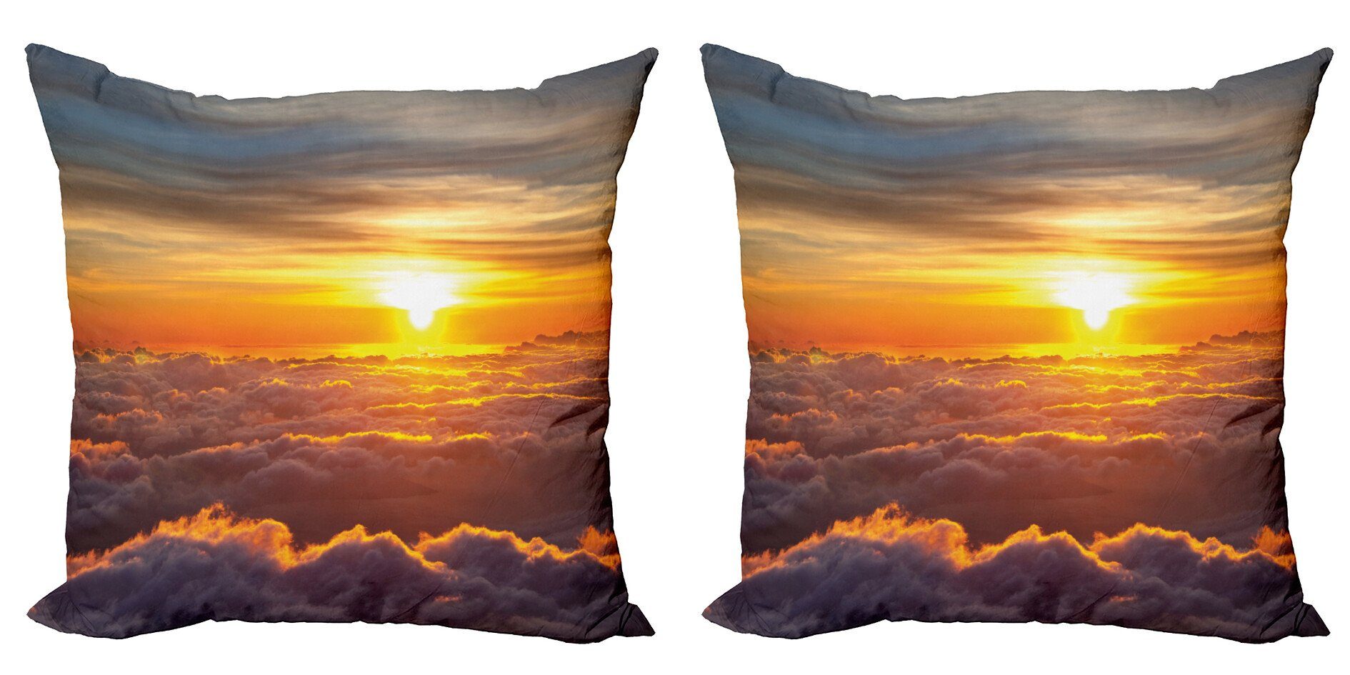 Kissenbezüge Modern Accent Doppelseitiger Digitaldruck, Abakuhaus (2 Stück), Natur Sunset Szene auf Wolken