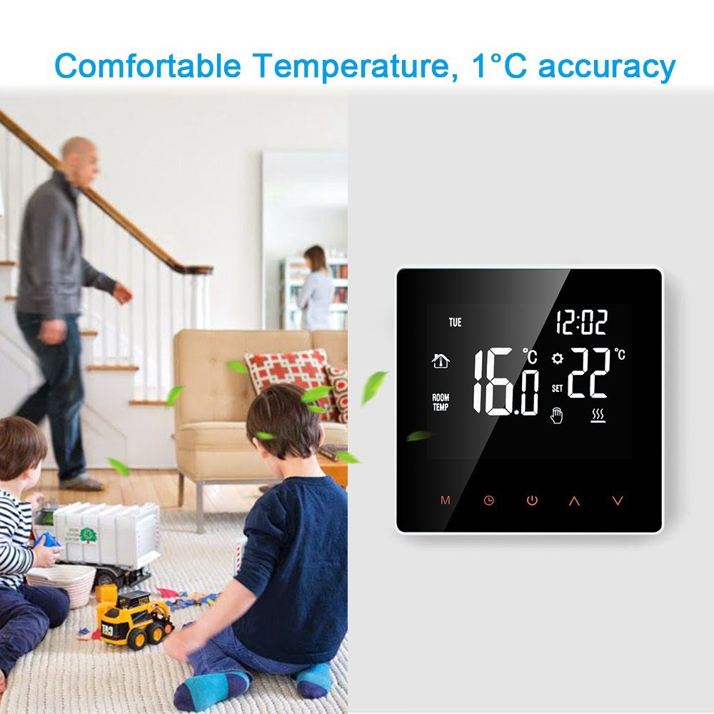 Temperaturregler 16A Touchscreen, LCD-Display Raumthermostat programmierbar, Welikera