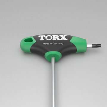 TORX Torxschlüssel TX9-TX40 Winkelschraubendreher mit T-Griff, Duplex Griff, Force Up, Black Tip