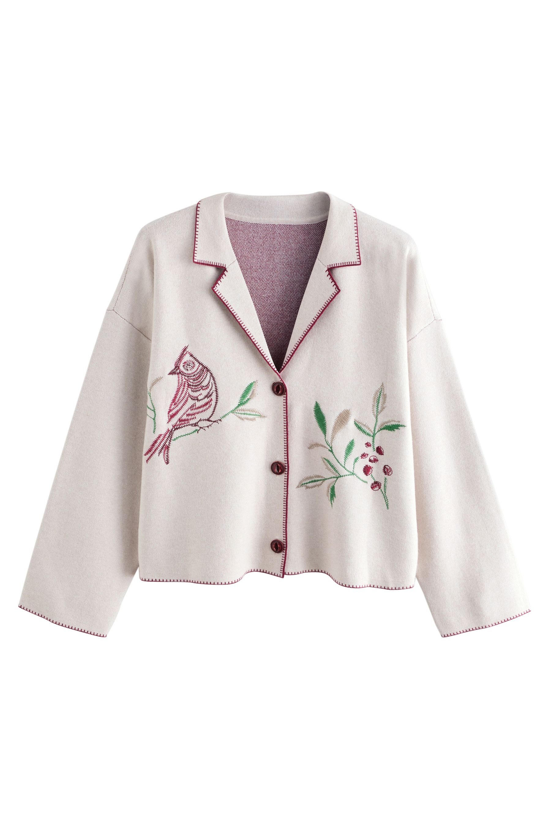 LAURA ASHLEY Strickjacke Laura Ashley Strickjacke mit Stickerei (1-tlg)