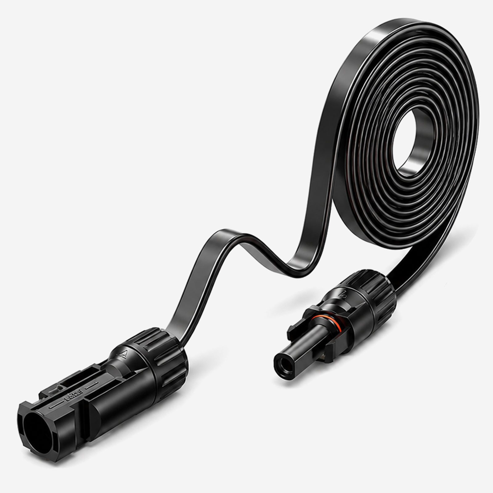 HB-DIGITAL 30cm PV Fensterdurchfuehrung 4mm2 1000V bis 30A schwarz Solarkabel, Solarstecker, (30 cm)