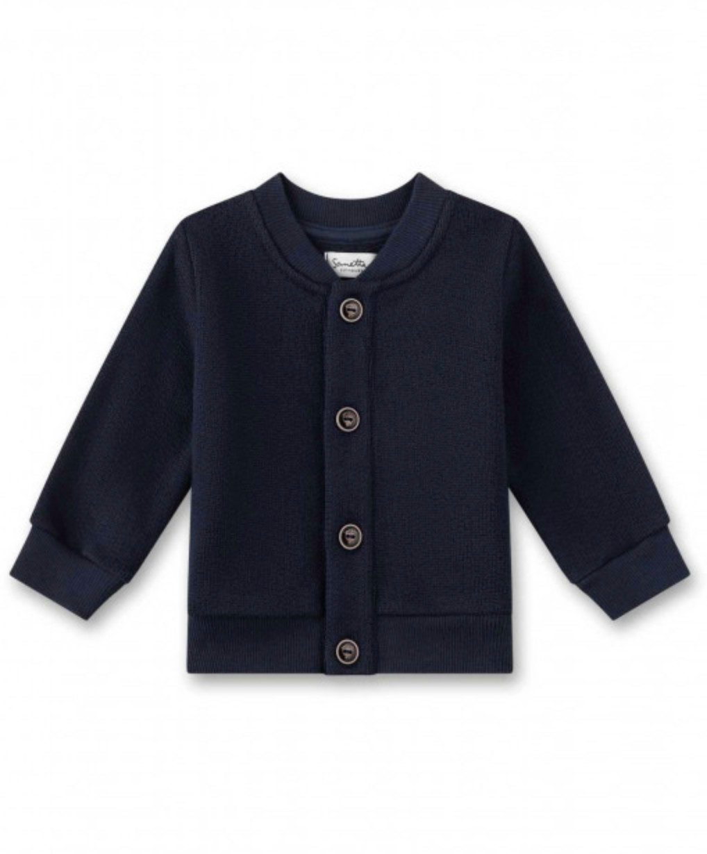Sanetta Sweatjacke Baby Sweatjacke aus Baumwolle – Knopfleiste, Rundhals, Langarm